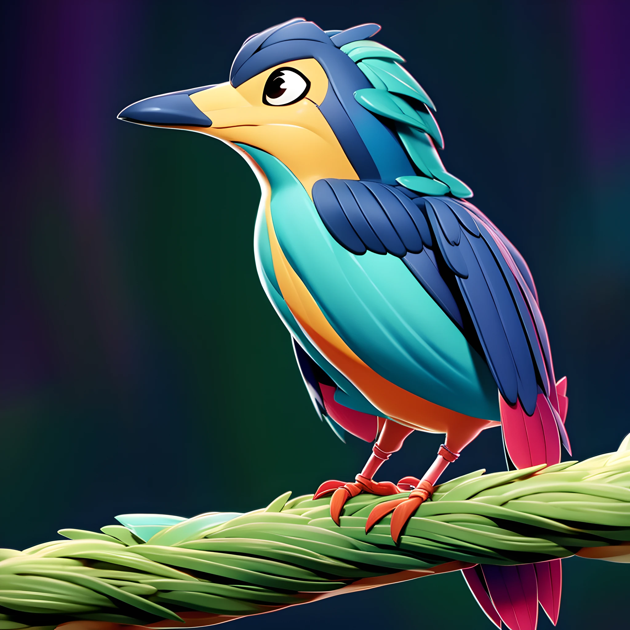 Create a woodpecker in a tree with the background of a beautiful forest blurred