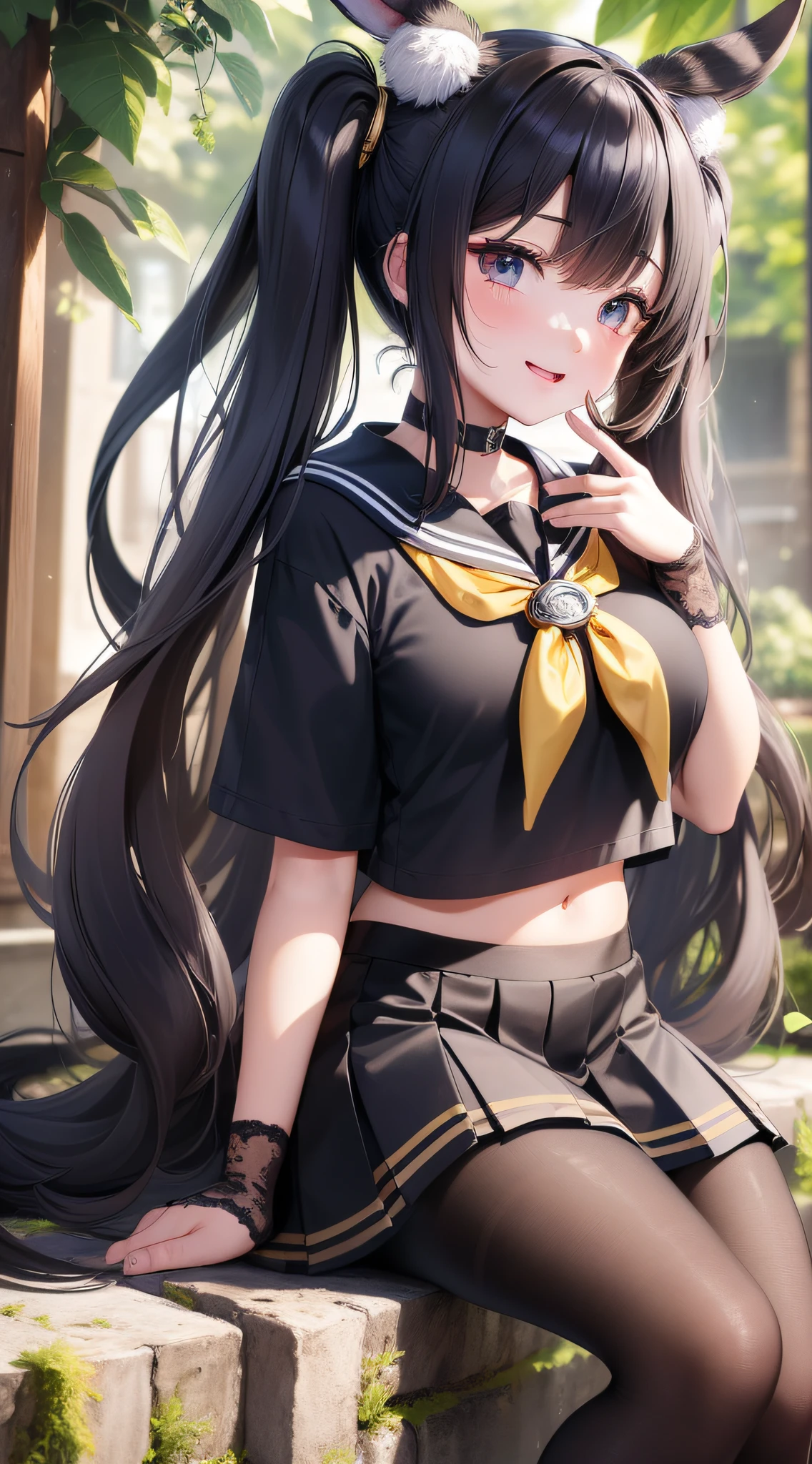 loli, solo, looking at the audience, :d (denotation: d), full body, dark eyes, long hair, black hair, (twintails:1.2), curvy, skinny, , , (sitting), (sailor shirt, mini skirt, pantyhose:1.3), dynamic angle, floating, decoration, painting, depth of field, depth of field, depth, nature, beautiful detailed girl, extremely detailed eyes and face, beautiful detail eyes, detail light, cinematic lighting, lens hare, light leak, sunlight, shine, beautiful details glow, ridiculous, incredibly ridiculous, huge file size, super detailed, high resolution, very detailed, best quality, masterpiece, illustration, very refined and beautiful, very detailed, CG, solidarity, 8k wallpaper, amazing, fine detail, masterpiece, best quality, official art, extremely detailed CG Unity 8k wallpaper, lens flare, defined "real" light source, golden hour, (14 years:1.3), (white background: 1.5)