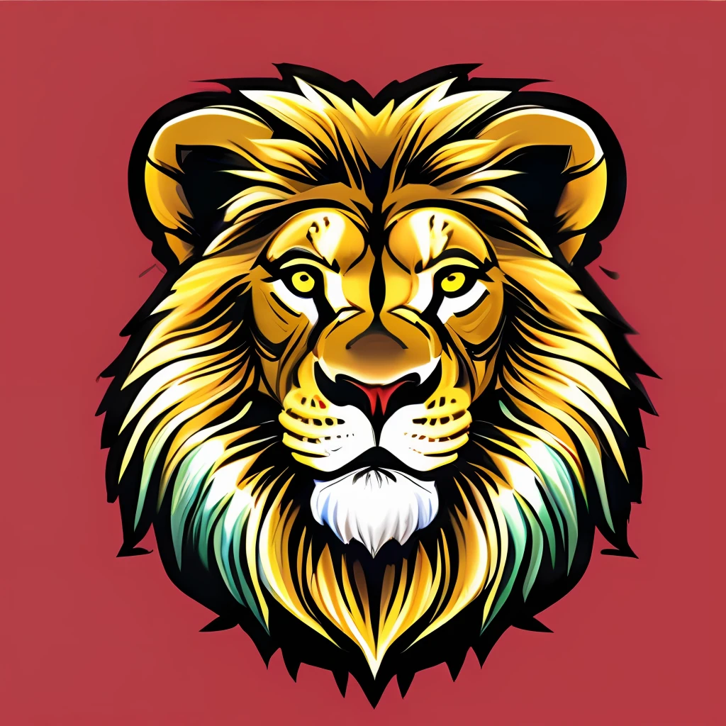 Create a vector illustration of a lion in sticker style to print on T-shirts. The lion should have a friendly appearance and be easily recognizable. It can be drawn in a frontal pose, with the head held high and the mane detailed and voluminous.
Use clean lines and defined outlines to create the vector illustration. The sticker style usually involves simple shapes and solid colors, with an emphasis on distinct contours and silhouettes. The lion can be composed of basic geometric shapes, such as circles and triangles, to give it a modern, stylized feel.
To add personality to the lion, you can emphasize striking features such as expressive eyes, a detailed nose, and a friendly expression. Consider adding small details such as a smiling mouth or a tongue to create a touch of fun.
As for the color, opt for solid and vibrant colors that contrast well with the background of the T-shirt. Think of combinations like orange and yellow, or even blue and green, depending on your preferences and desired style.