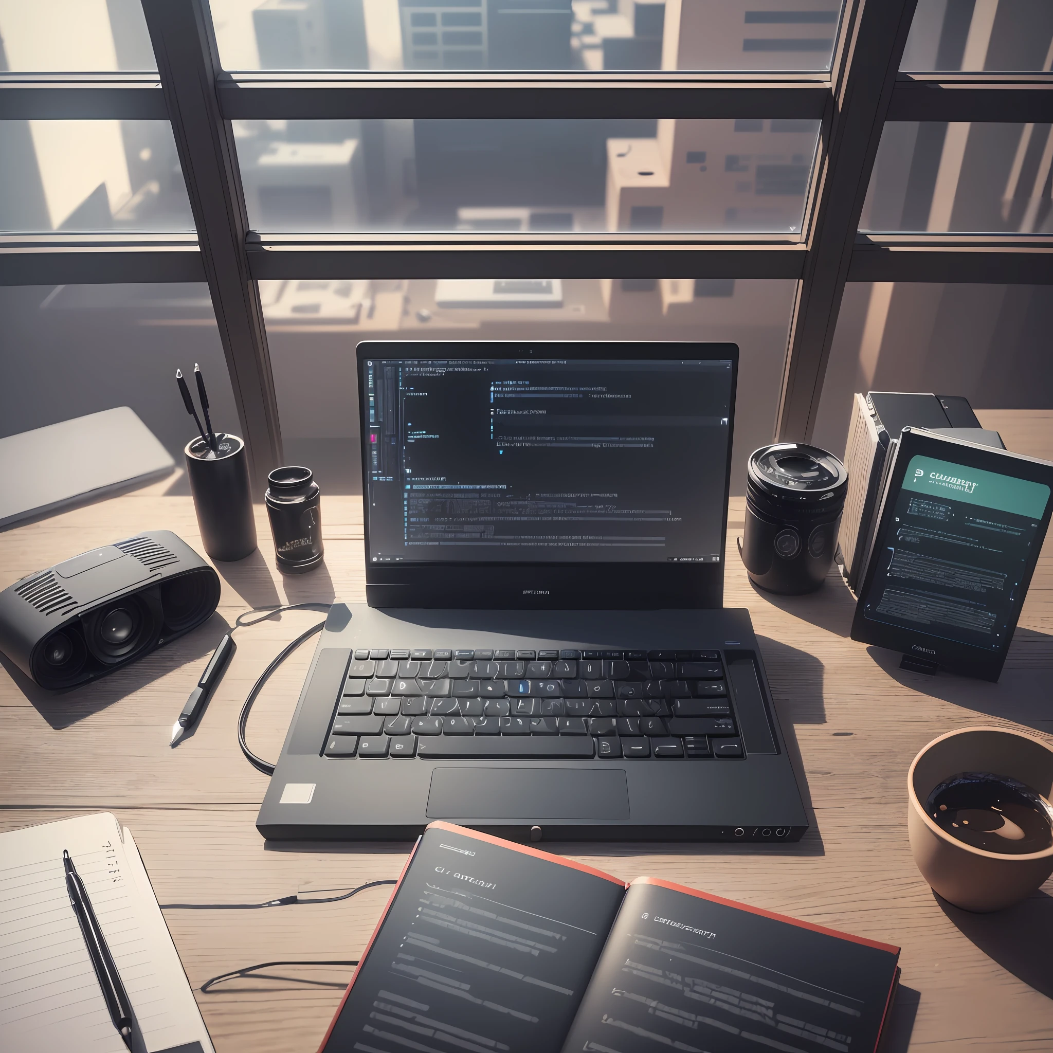 (8k, RAW photo, best quality, masterpiece: 1.2), (((An example of promptd and text inside a ChatGPT computer screen)))), (perfect notebook), detailed notebook, detailed keyboard, detailed frame, image background should be black, notebook should be white color with black screen and blank text, view, cinematic --auto --s2