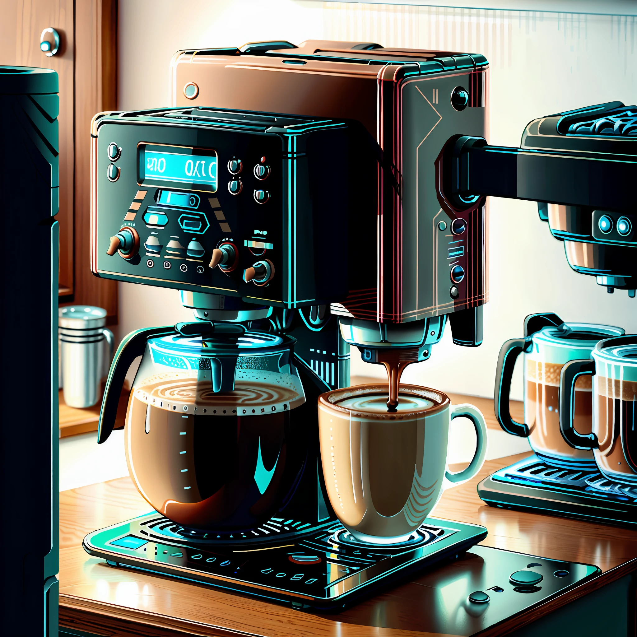 CircuitBoardAI coffee machine in kitchen