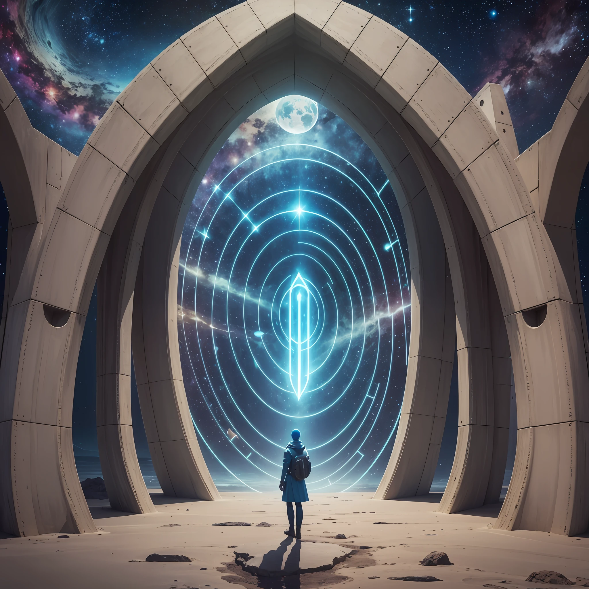 Being from extraterrestrial atlantis standing before the cosmic multiverse --auto --s2