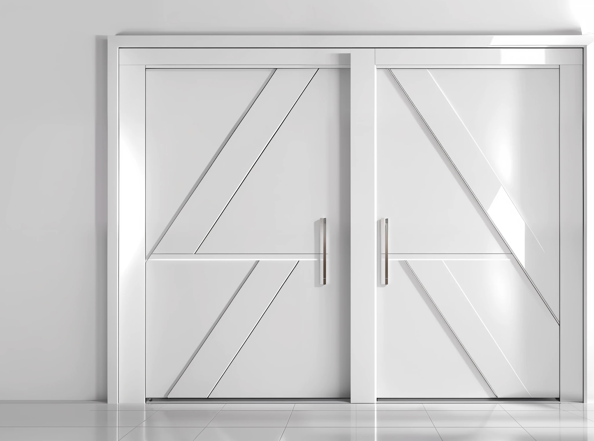 Wide doors, closed, centered, white, futuristic, side sliding opening, details on doors in futuristic curves, fine metal details best quality, style decoration magazine photography, HD, 4K --auto --s2