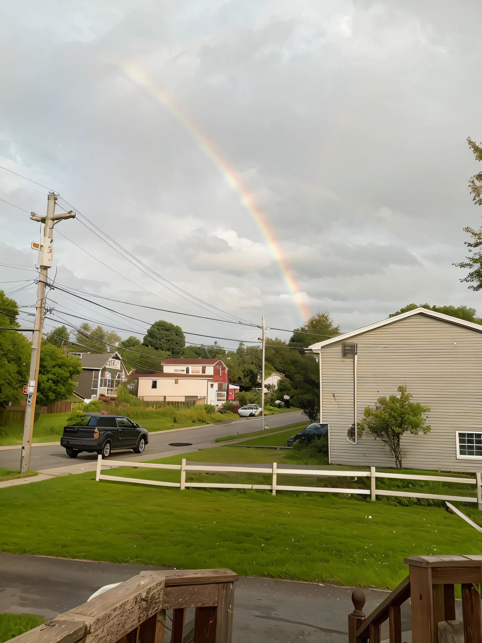 there is a rainbow that is in the sky over a house, rainbow in the background, rainbow in the sky, gray skies with two rainbows, after the storm, rainbow, rainbow, rainbow reflection, nimbus bright rainbow, rainbow rainfall, rainbow trail, only one rainbow 8 k, very accurate photo, colorful rainbow, shot from afar, rainbow reflections, illustration, 8k