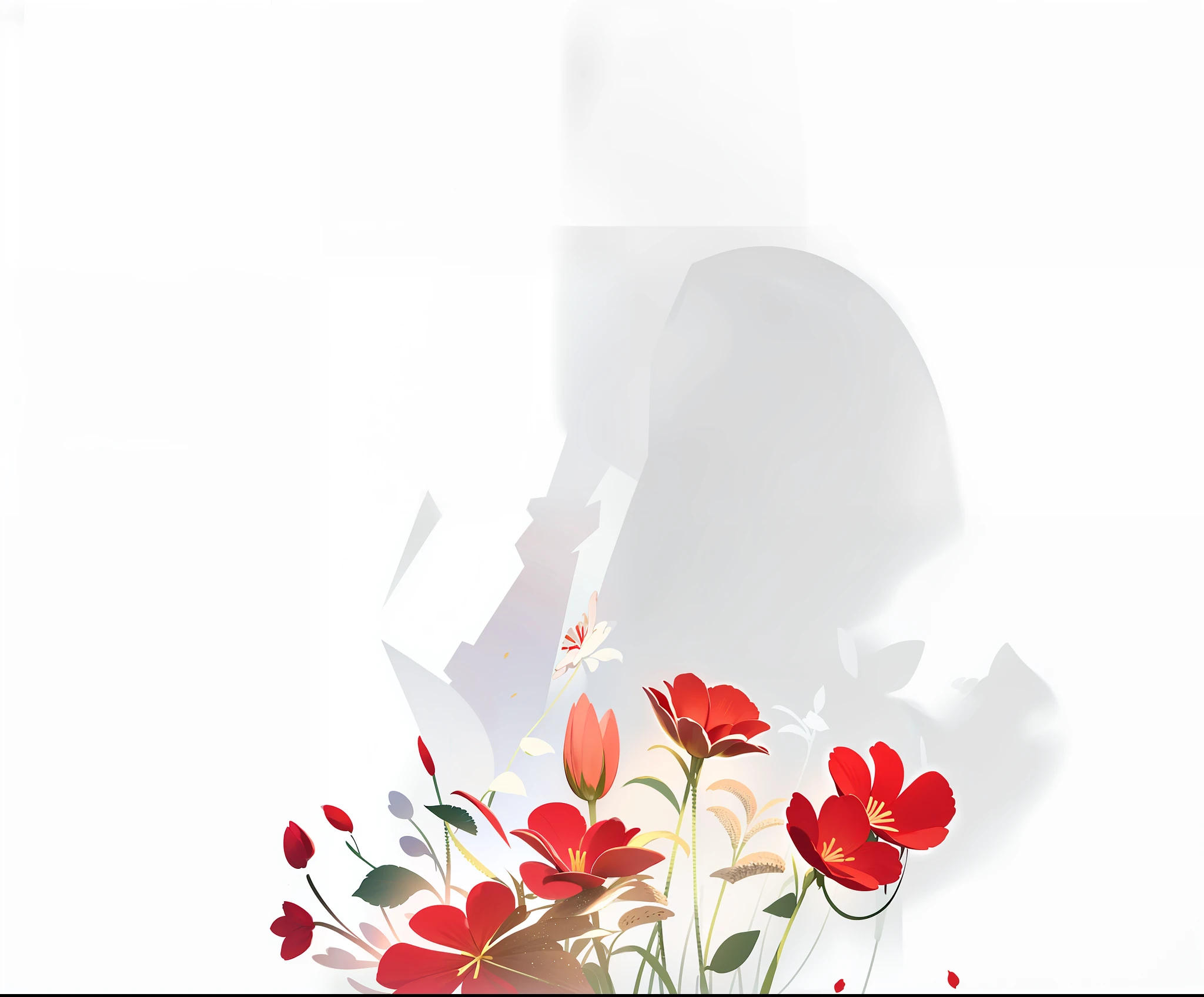 a white and red flower border with a white background, celestial red flowers vibe, white border and background, red and white flowers, fine background proportionate, extremely high resolution, background image, plain background, flower background, isolated background, flowers in background, flowers background, high definition background, large white border, red and white color theme, red flowers, detailed background