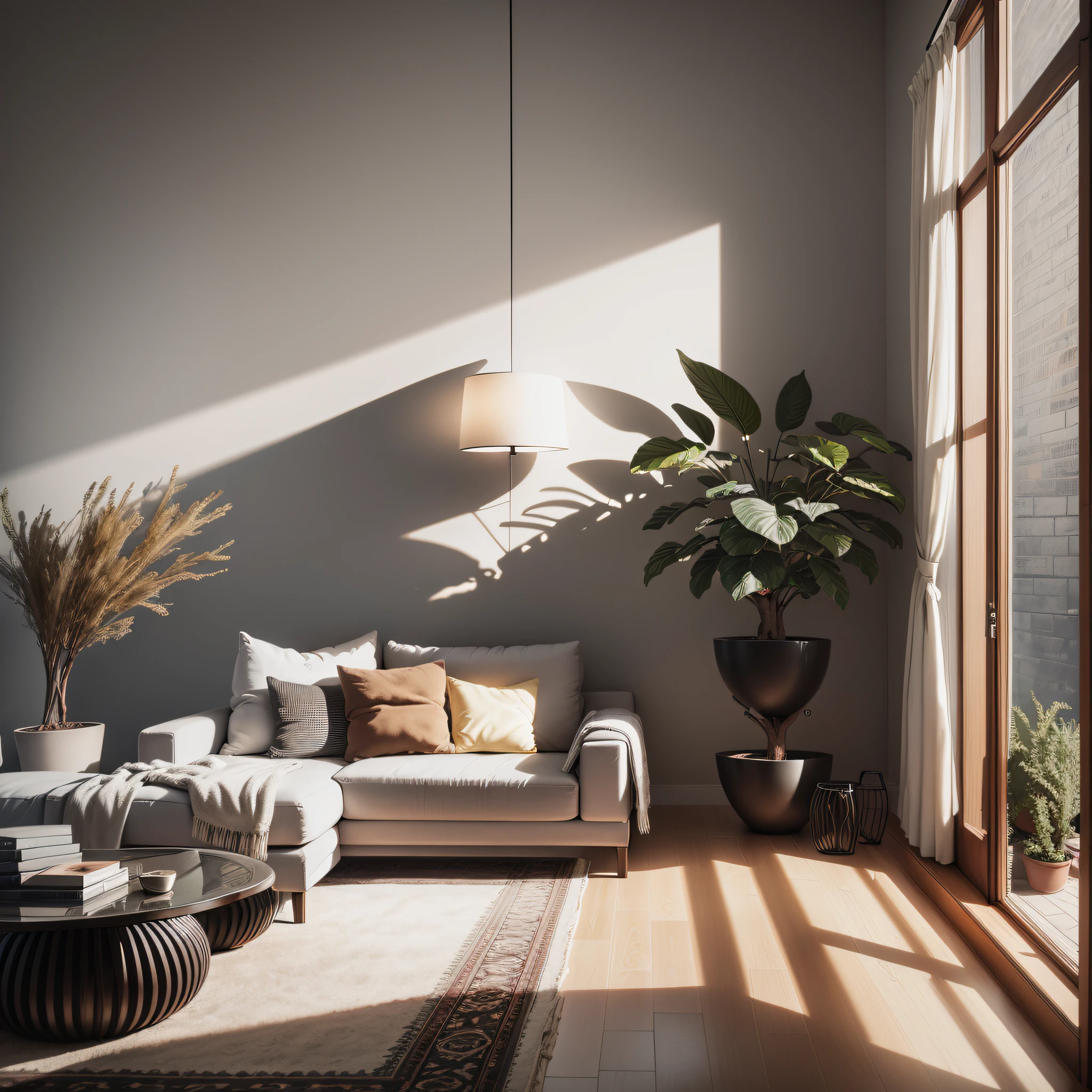 insanely detailed wide angle architecture photography, cozy contemporary living room, intersting lights and shadows, award-winning contemporary interior design, ARCHITECTURE,FURNITURE,INDOORS,BUILDING,LIVING ROOM,ROOM,RUG,PLANT,HOME DECOR,COUCH,CHAIR,INTERIOR DESIGN -imagine --auto --s2