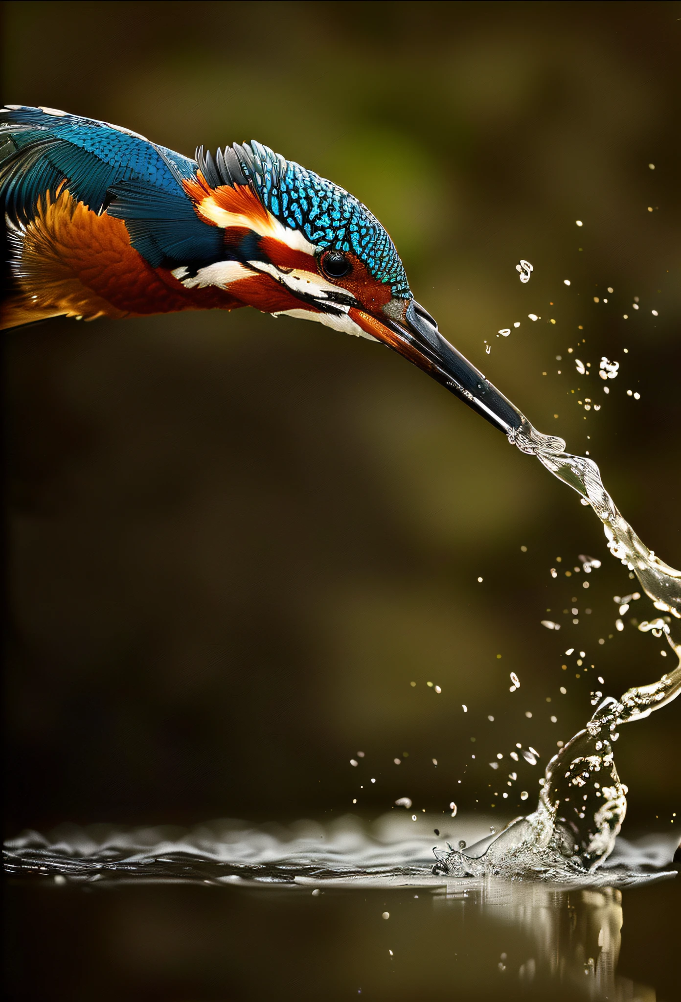 araffe bird with a fish in its mouth splashing water, by Ibrahim Kodra, amazing photo, award winning shot, amazing shot, high speed photography, an amazing photo, well focused, award winning nature photo, super high speed photography, stunning photography, sharply focused, wildlife photography, award-winning shot, stunning photoshot, award - winning shot
