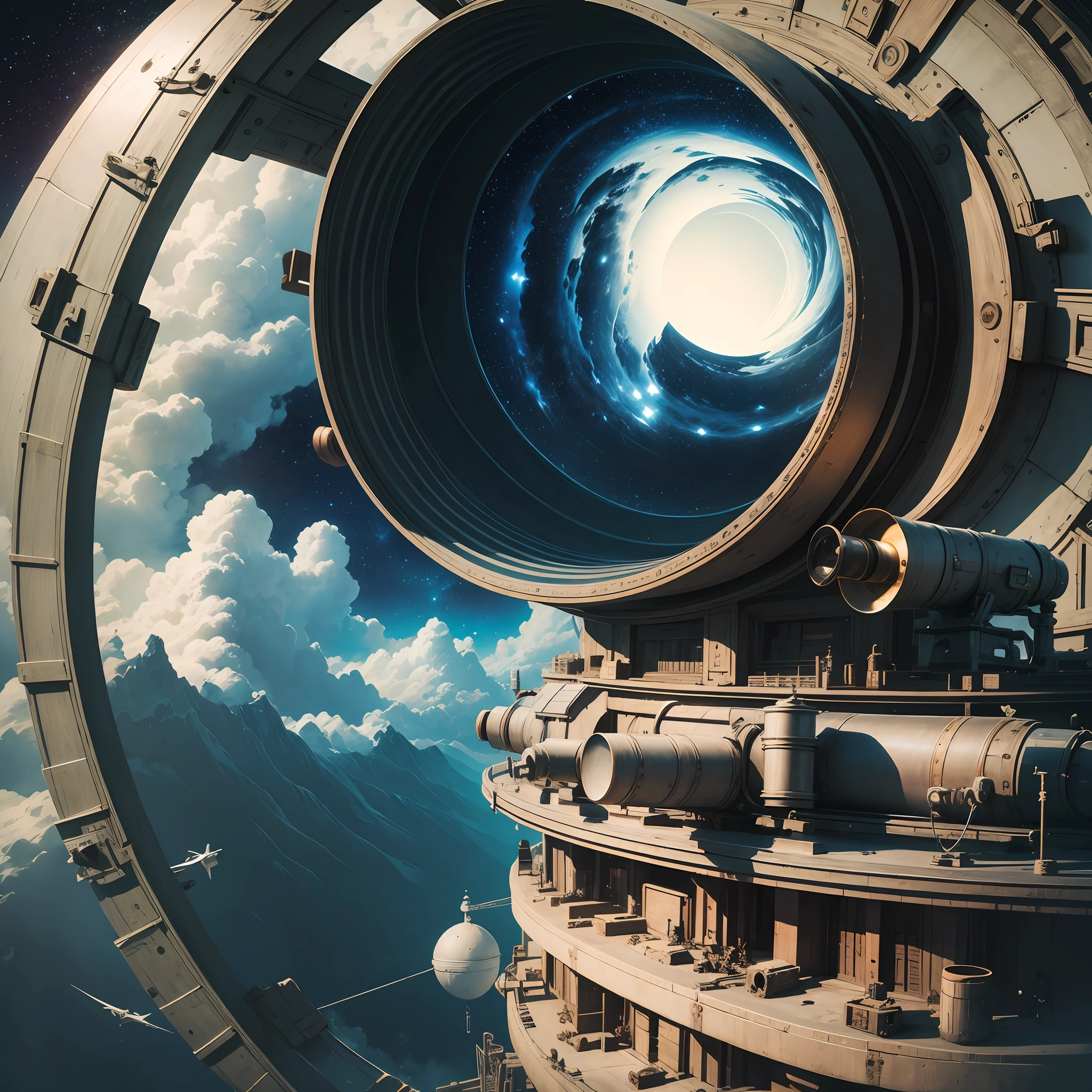 Ancient telescope flying through space --auto --s2