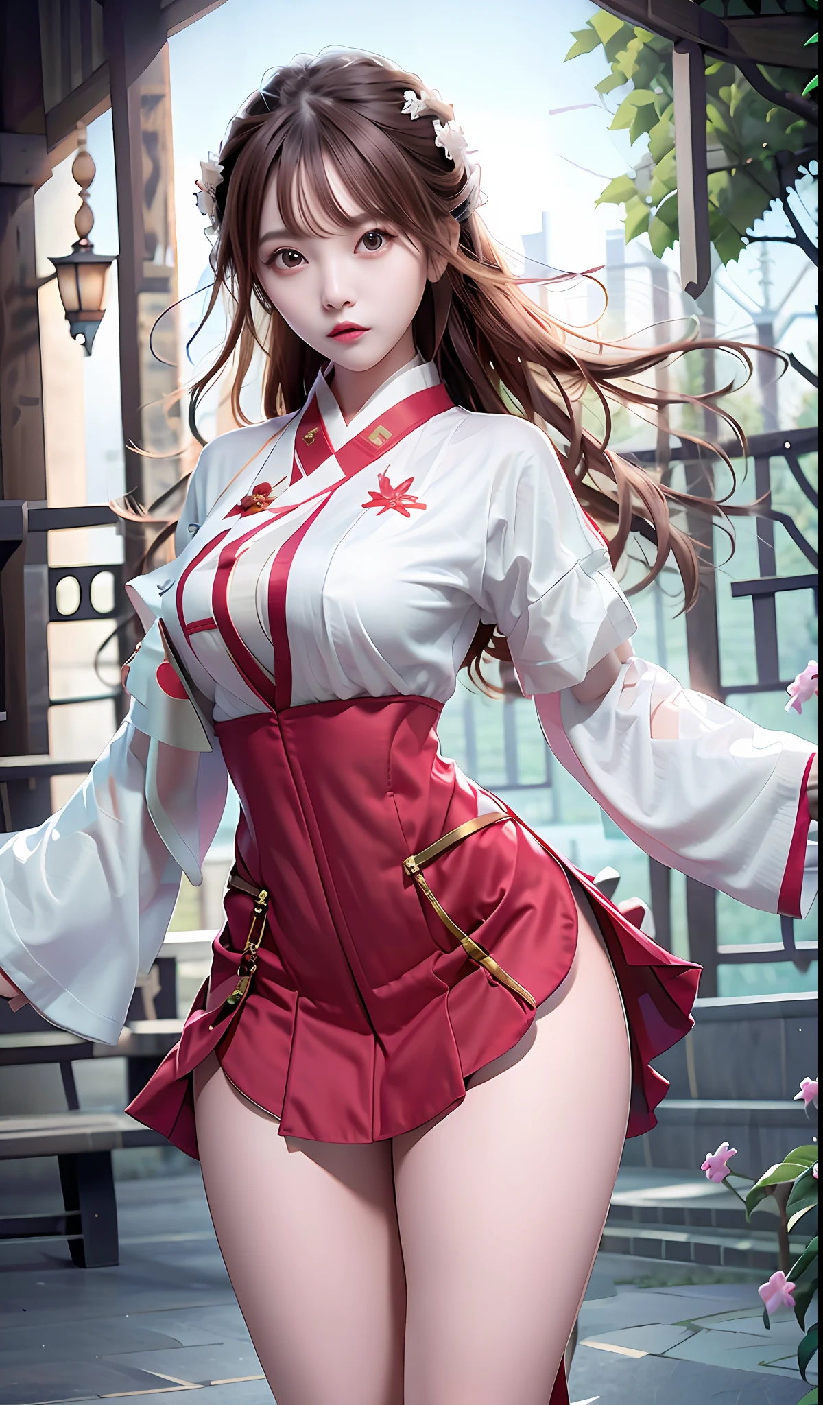 Best quality, master, highlight, martial arts 1 girl, super beautiful face, super beautiful eyes, super beautiful hair, super beautiful face, super beautiful eyes, super beautiful hair, suspenders, long legs, thin waist, wide hips, stockings, (belly pocket: 6), underwear, shorts, short skirt, shallow tulle, transparent, seductive, charming, sexy, transparent clothes, short sleeves, hanfu,