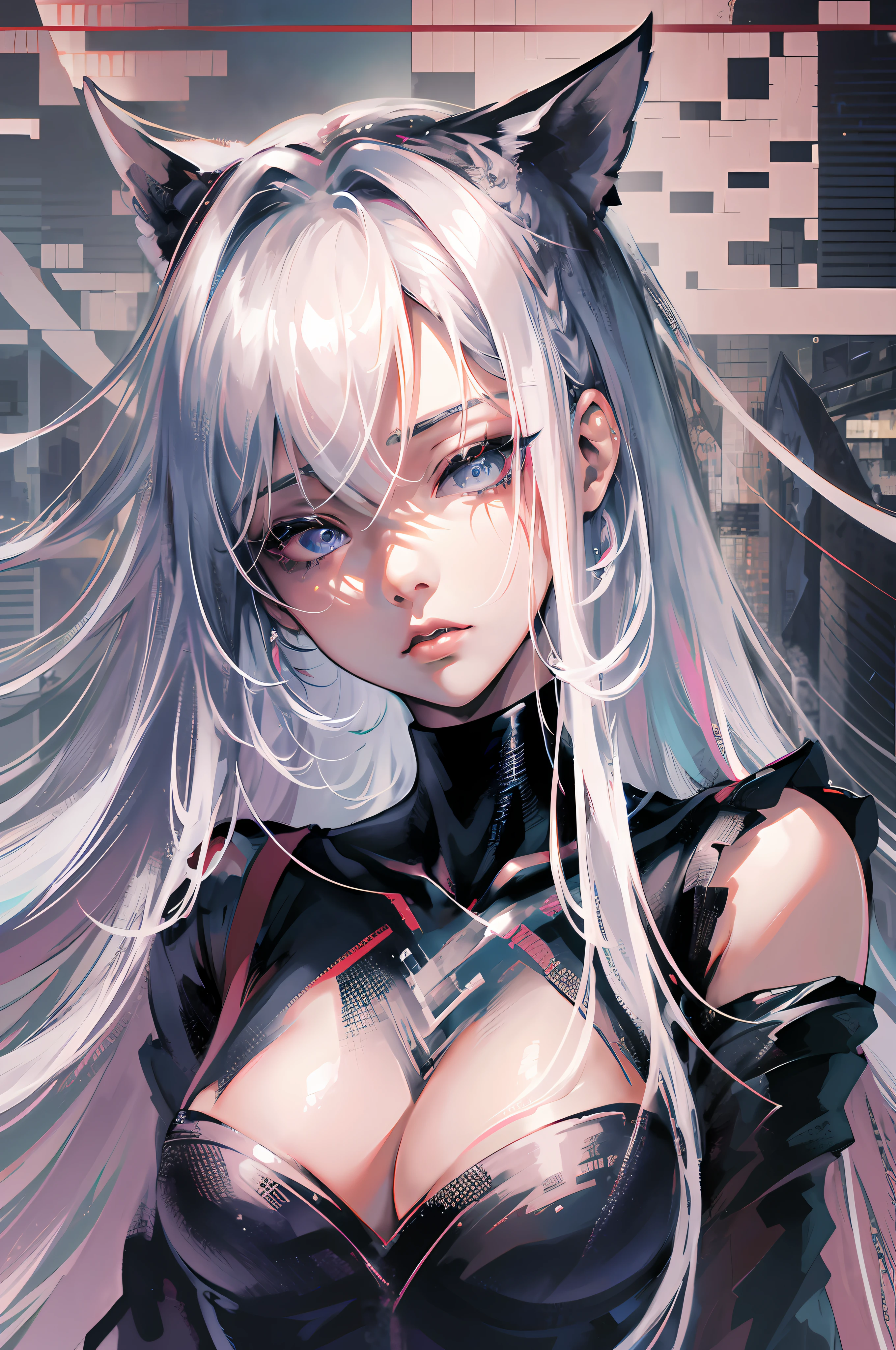 anime girl with white hair and black clothes posing naked, extremely detailed artgerm, detailed digital anime art, artgerm on artstation pixiv, guweiz on pixiv artstation, guweiz on artstation pixiv, fanart best artstation, :: rossdraws, trending on artstation pixiv, rossdraws 2. 5