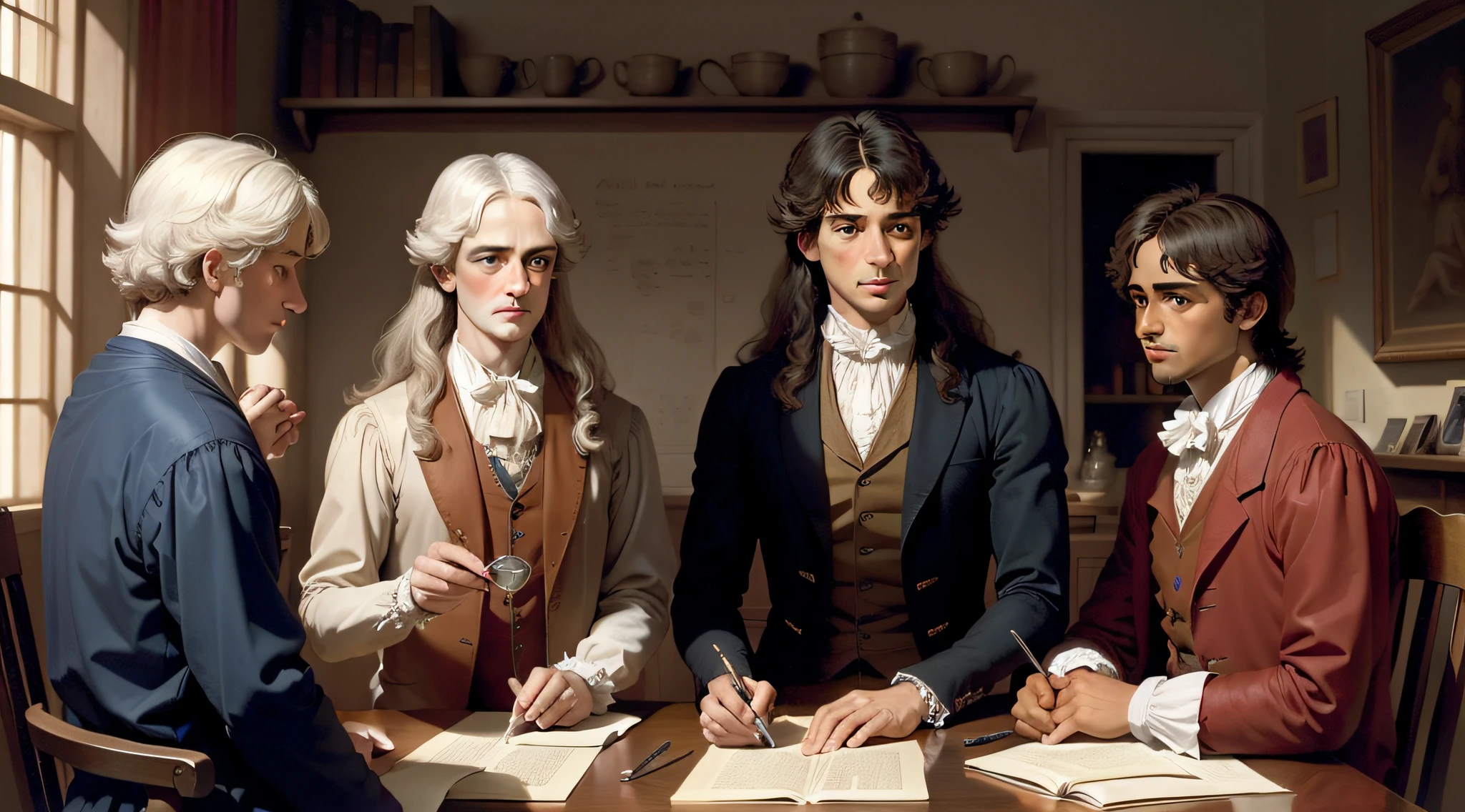 insert in this scene Isaac Newton and two other friends --auto --s2