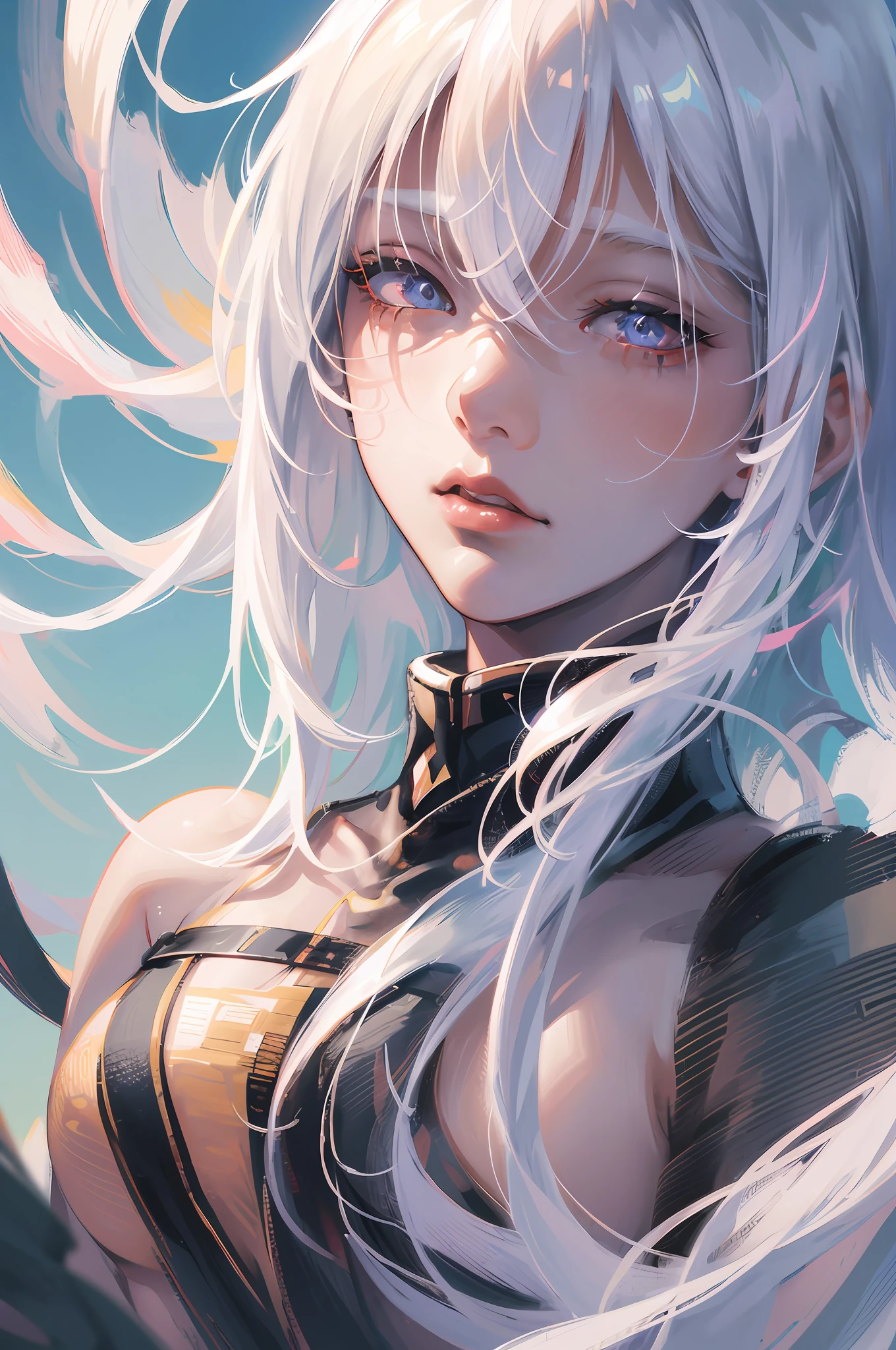anime girl with white hair and black clothes posing naked, extremely detailed artgerm, detailed digital anime art, artgerm on artstation pixiv, guweiz on pixiv artstation, guweiz on artstation pixiv, fanart best artstation, :: rossdraws, trending on artstation pixiv, rossdraws 2. 5