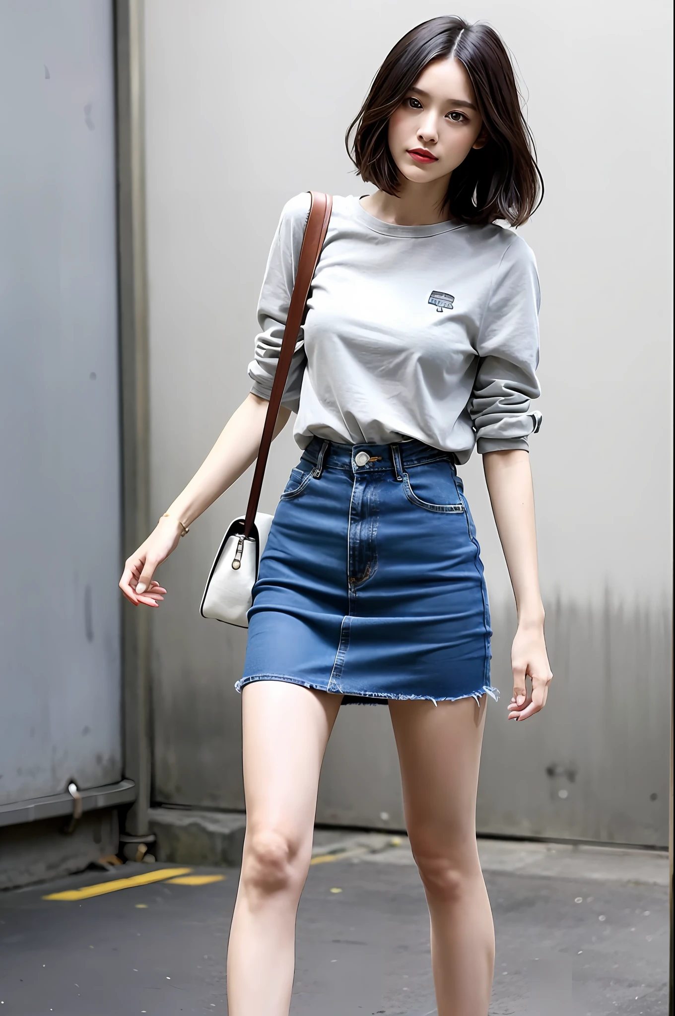 3. Denim Mini Skirt: Healthy Fashion

The denim mini skirt has always been a must-have item for summer street styles. Some people may feel like avoiding the common outfit combinations of young girls starting from the age of 40, but in fact, we can combine its simple and lively style with soft and wide skirts to break free from choosing between different fashion styles, presenting warmth, casualness, confidence and vitality.