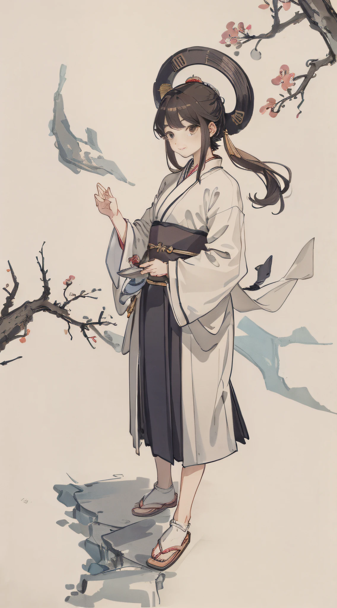 Boy, cute, streamer, brunette hair, hanfu, cloth shoes, bie gesture, funny, moon, landscape, hd