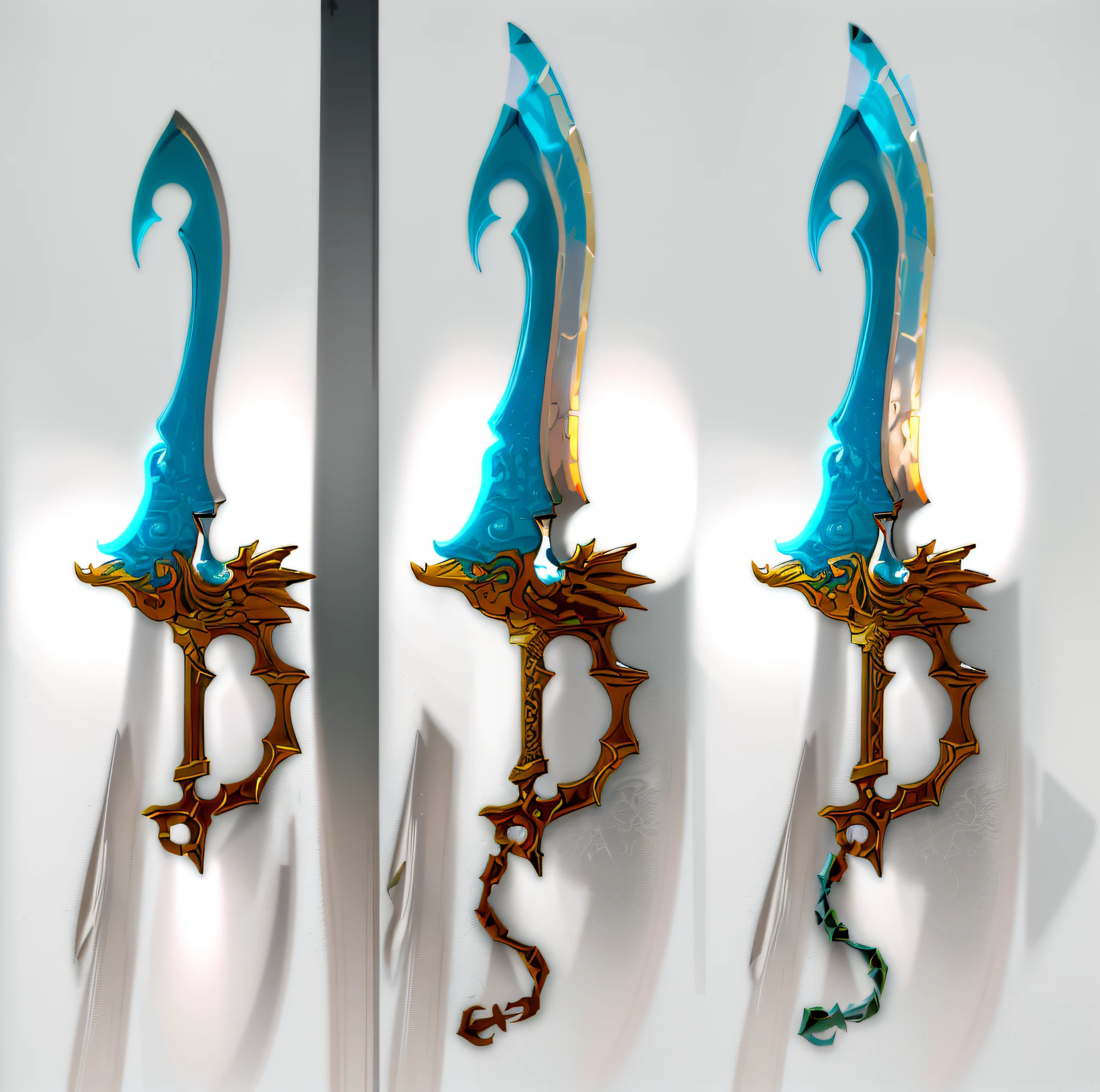 two different images of a sword with a dragon head on it, fantasy weapon, fantasy sword of warrior, epic fantasy weapon art, style of ghost blade, sword design, weapon design, war blade weapon, fantasy rpg weapon art, weapon concept art, intricate fantasy spear, weapons concept art, fantasy sword, style of final + fantasy + 1 5, fantasy blade