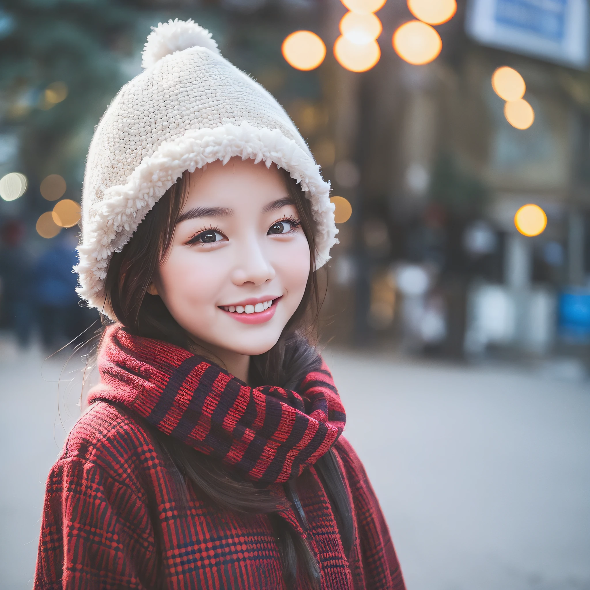 a beautiful Vietnamese girl. walking on a winter street. --auto --s2