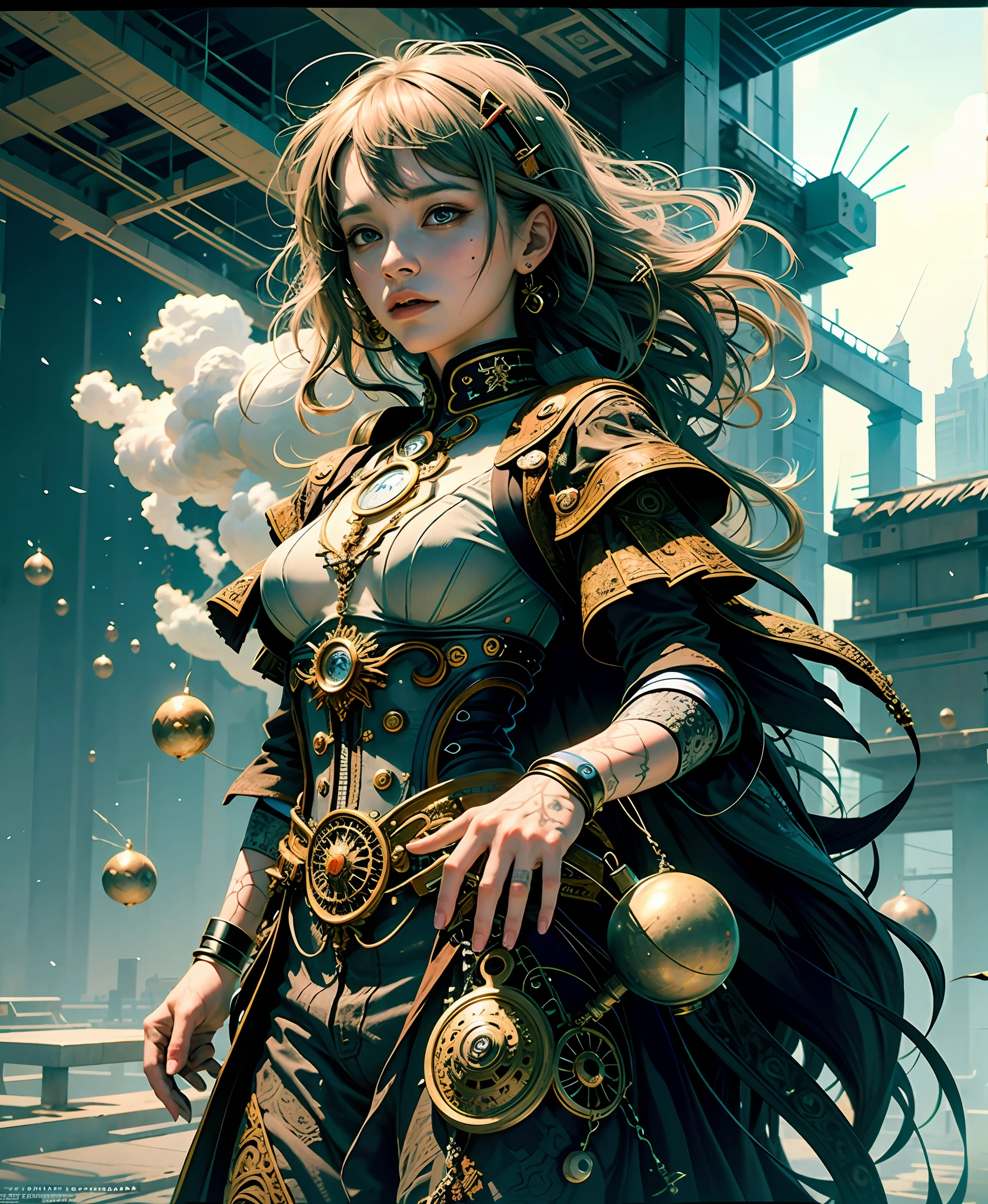 official art, unity 8k wallpaper, super detailed, beautiful and aesthetic, masterpiece, best quality, (zentangle, mandala, tangled, entangled), (fractal art: 1.3), 1boy, very detailed, dynamic angle, cowboyshot, The most beautiful forms chaotic, elegant, brutalist design, bright colors, romanticism, james jean, robbie devi antono, ross tran, francis bacon, michal m Raz, Adrian Gaine, Petra Cortreit, Gerhard Richter, Takato Yamamoto, Ashley Wood, Atmospheric, Ecstatic Notes, Streaming Notes Visible