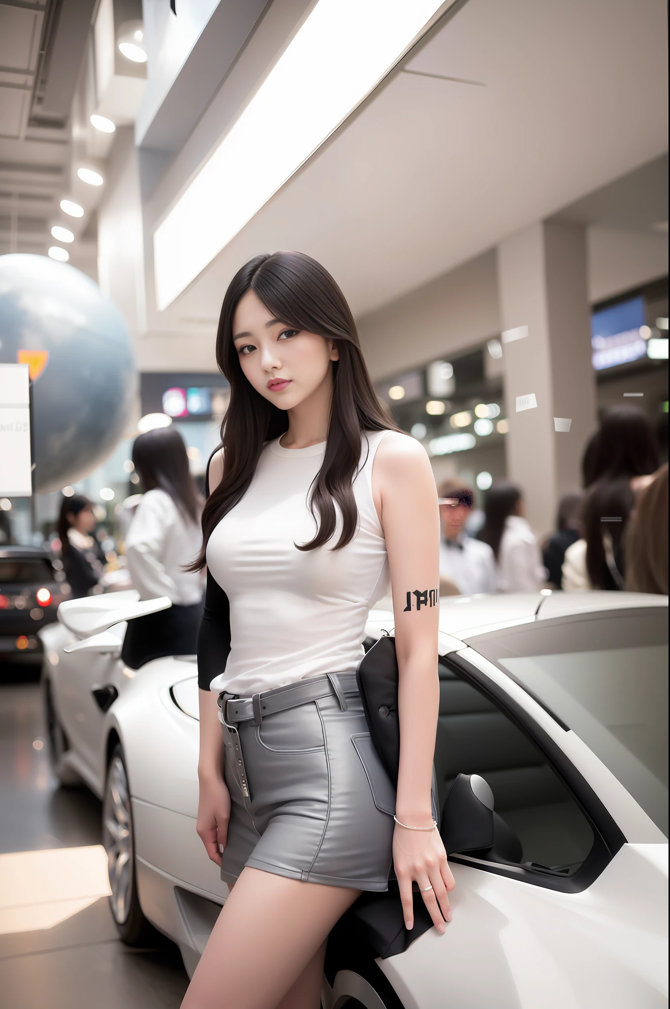 araffe woman standing next to a car in a showroom, gorgeous young korean woman, korean women's fashion model, photo of slim girl model, beautiful young korean woman, beautiful south korean woman, taken with canon eos 5 d mark iv, beautiful female model, korean girl, beautiful model girl, beautiful girl model, taken with canon 5d mk4