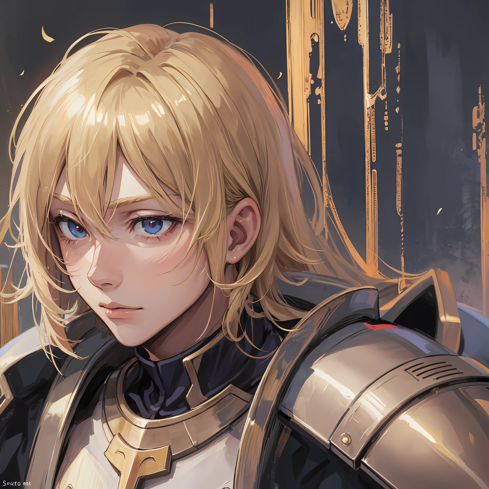 Anime young white male blonde paladin --auto --s2