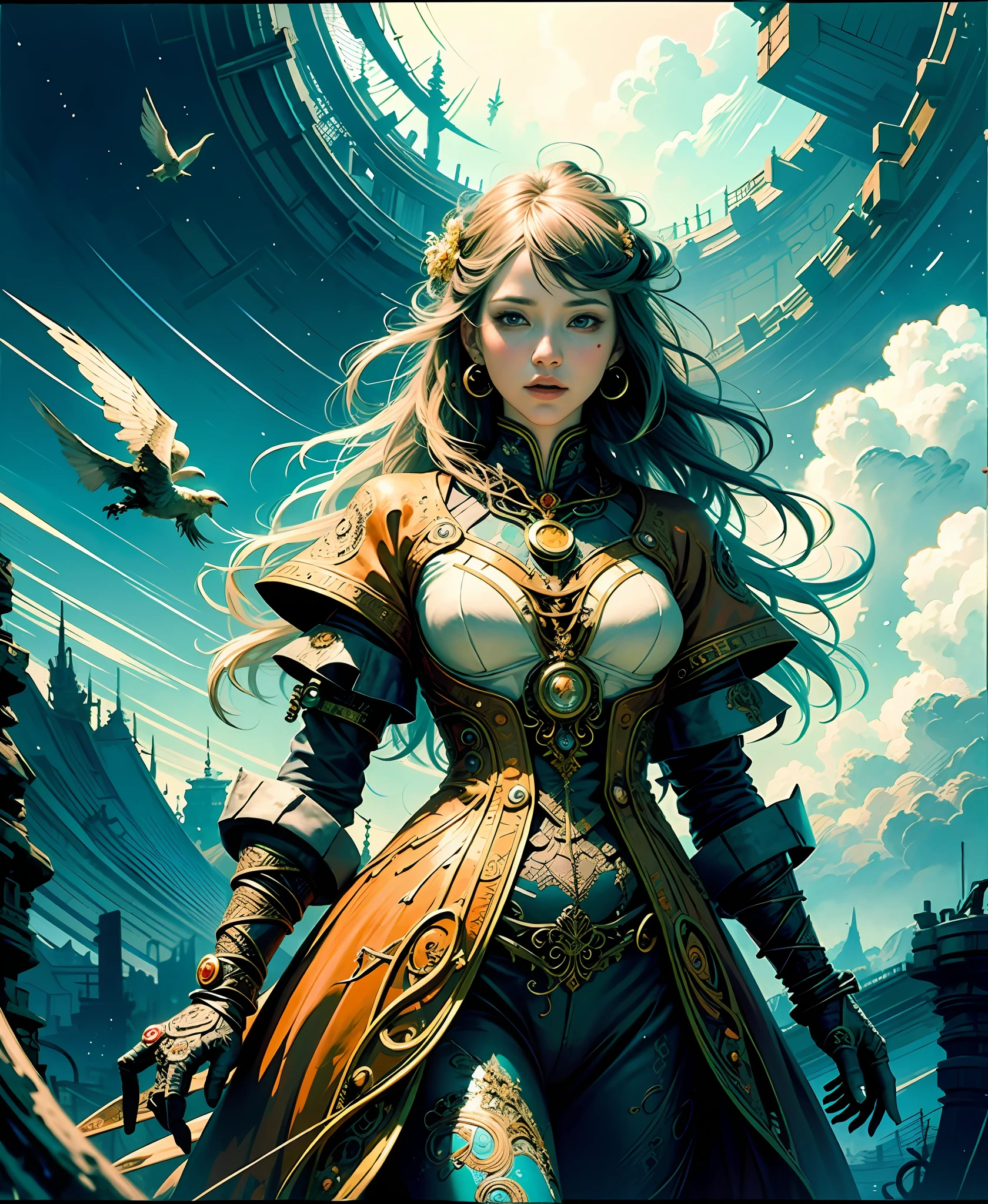 Official Art, Unified 8k Wallpapers, Ultra Detailed, Beautiful and Aesthetic, Masterpiece, Best Quality, (Zentangle, Mandala, Tangled, Entangle), (Fractal Art: 1.3), ((1guy, 1girl)))), Very Detailed, Dynamic Angle, Cowboyshot, Most Beautiful Forms Chaotic, Elegant, Fauvist Design, Bright Colors, Romanticism, James Jean, Robbie Devi Antono, Ross Tran, Francis Bacon, Michal Mraz, Adrian Gaini, Petra Kotwright, Gerhard Richter, Takashi Yamamoto, Ashley Wood, atmospheric, ecstatic notes, flow notes visible
