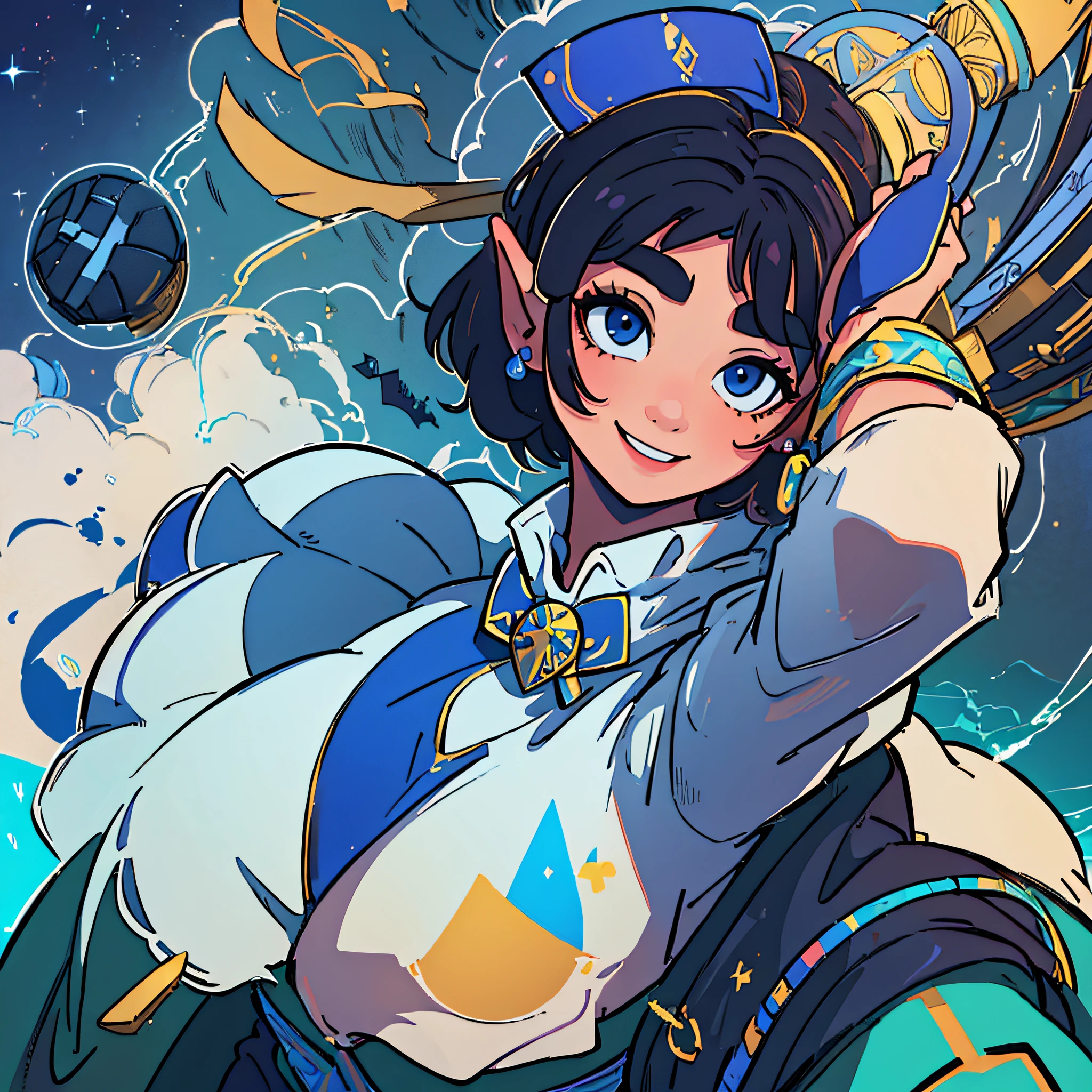 ((masterpiece, best quality)), zelda\(princess\), 1girl, solo, breasts, short_hair, dress, portrait, looking at viewer, smile, 8k wallpaper, on lake, black_cape, close up, pixel_art, totk, sexy --auto --s2