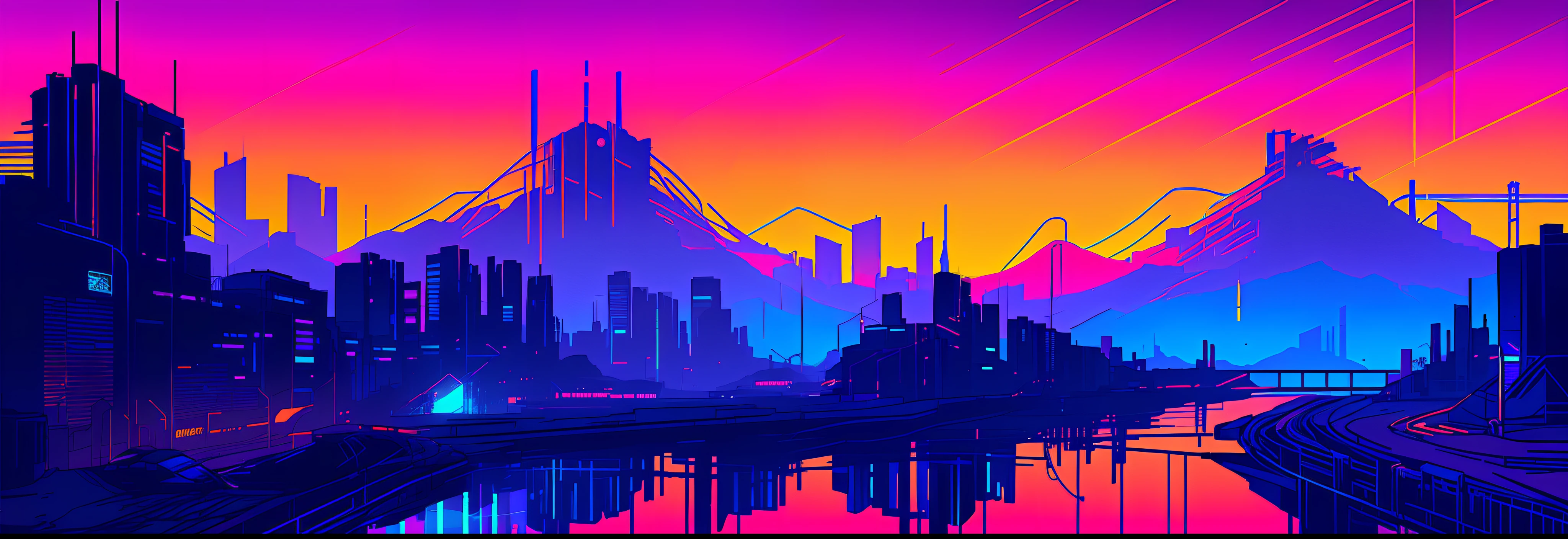 (nvinkpunk:1.2) (snthwve style:0.8) anthro, lightwave, sunset, intricate, highly detailed