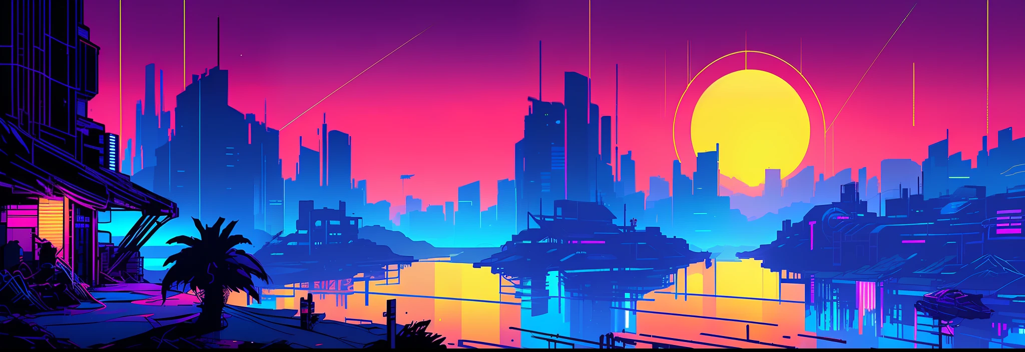(nvinkpunk:1.2) (snthwve style:0.8) anthro, lightwave, sunset, intricate, highly detailed