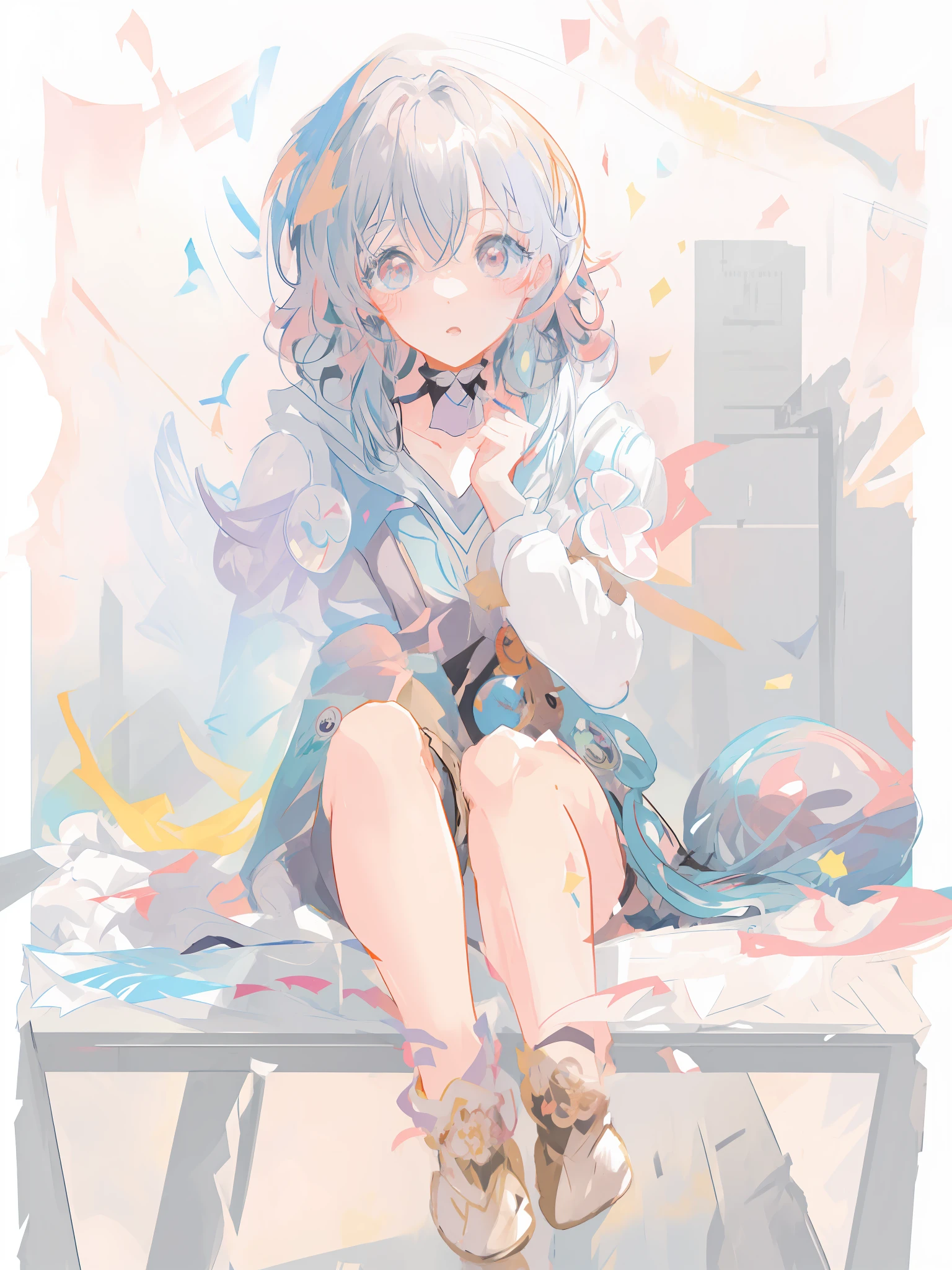 anime poster of a group of children with balloons and confetti, anime cover, official anime artwork, official artwork, official fanart, guweiz on pixiv artstation, kawacy, high detailed official artwork, cute art style, digital anime illustration, artwork in the style of guweiz, anime key visual concept, guweiz on artstation pixiv