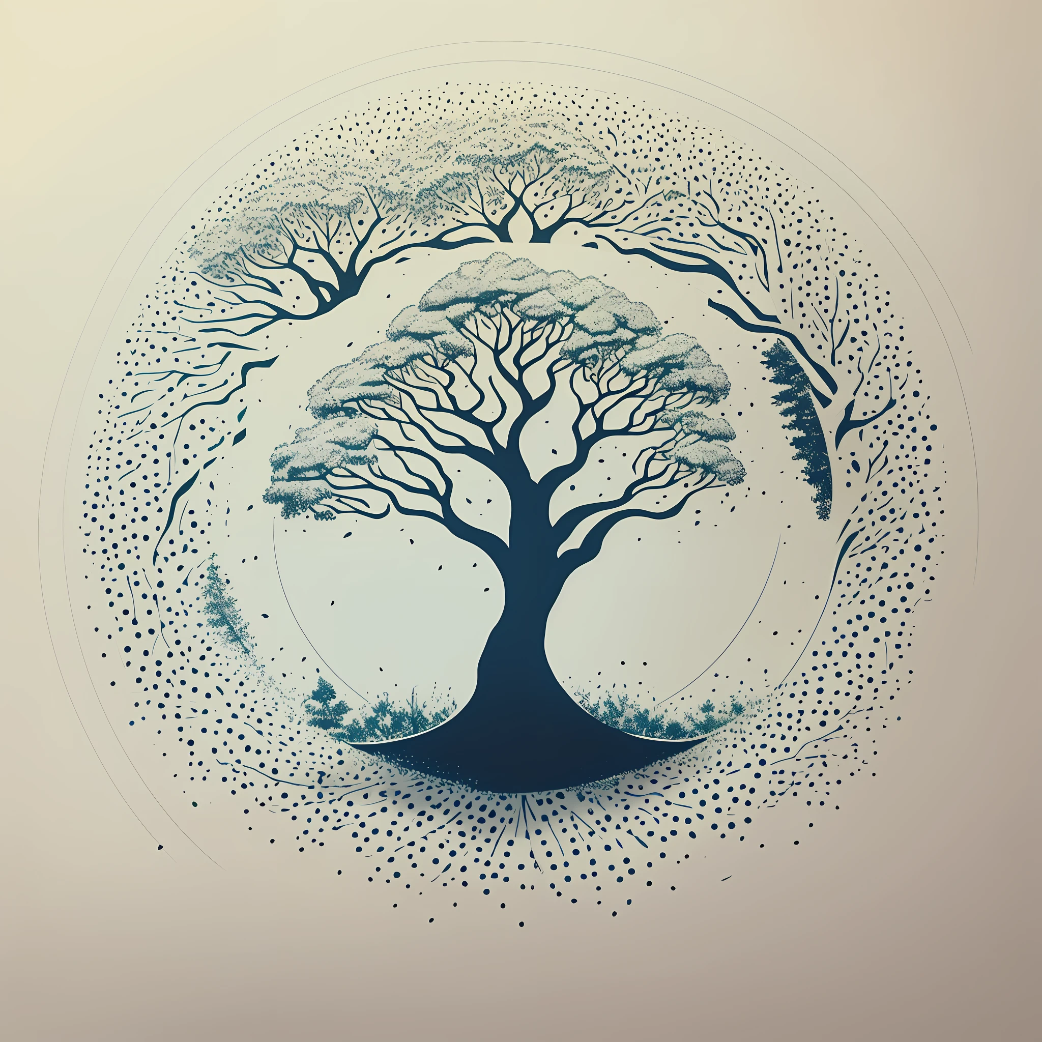 logo, circle, illustration, downloading, simple, design, inspirational, straight, white background, tree