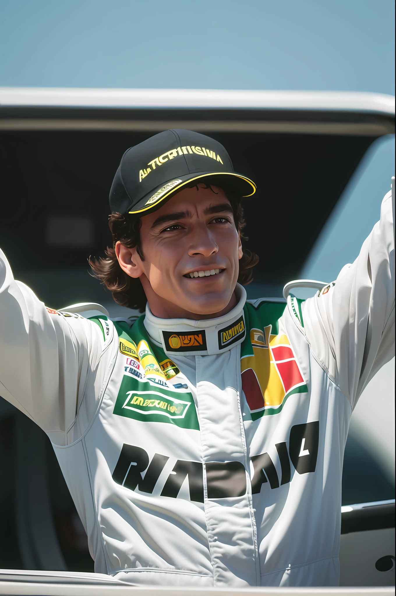 High definition image quality, 8k photo, intricate details: 1.2, cinematic lighting, Ayrton Senna Brazilian driver (1960–1994), three-time Formula One world champion (1988, 1990 and 1991), , , , , , --q 1, DSLR --v 6 --s2