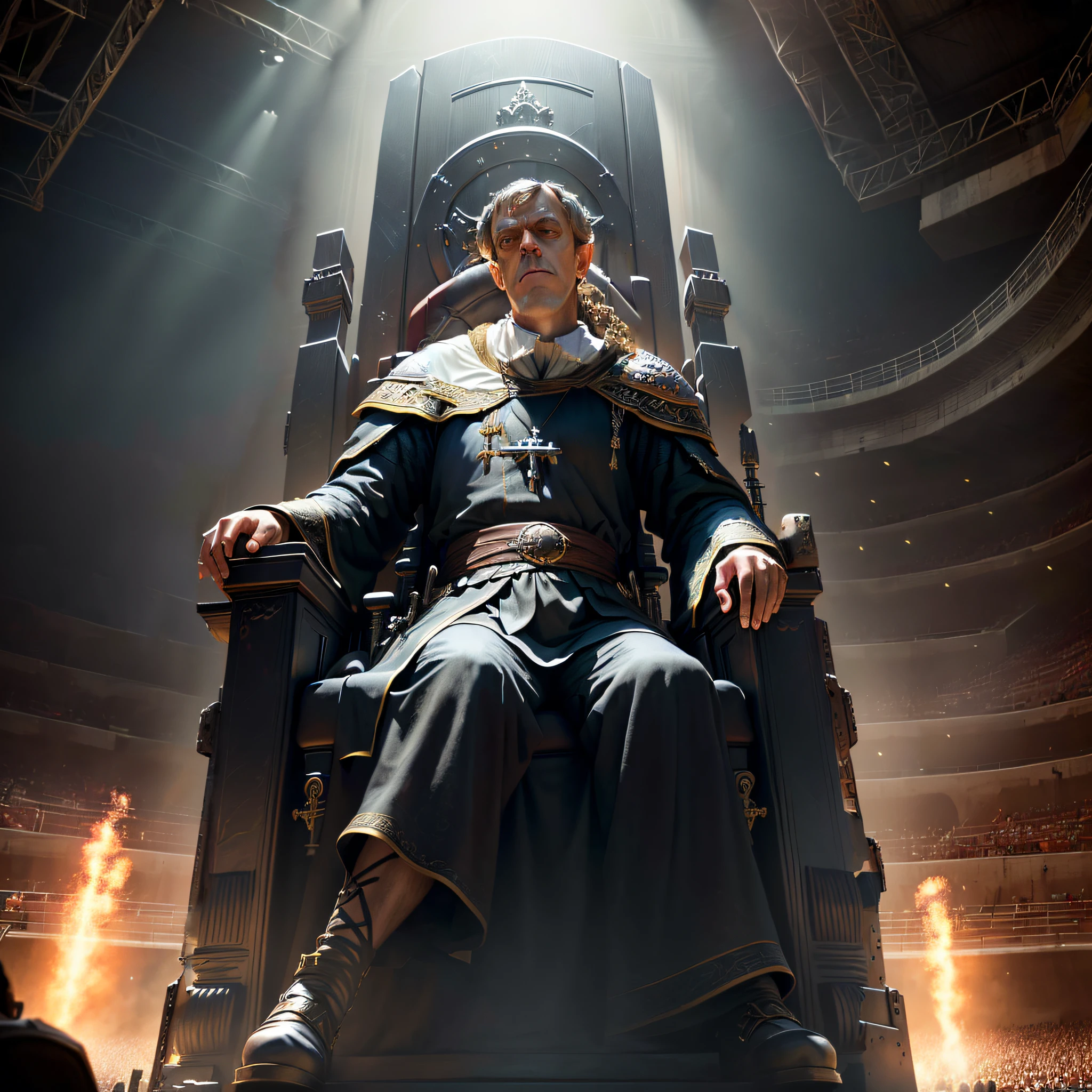 smug (((Hugh Laurie))) , (((dressed in biblical times clothes))), smug evil looking Hugh Laurie, (hugh laurie with white biblical clothes), (Hugh Laurie)