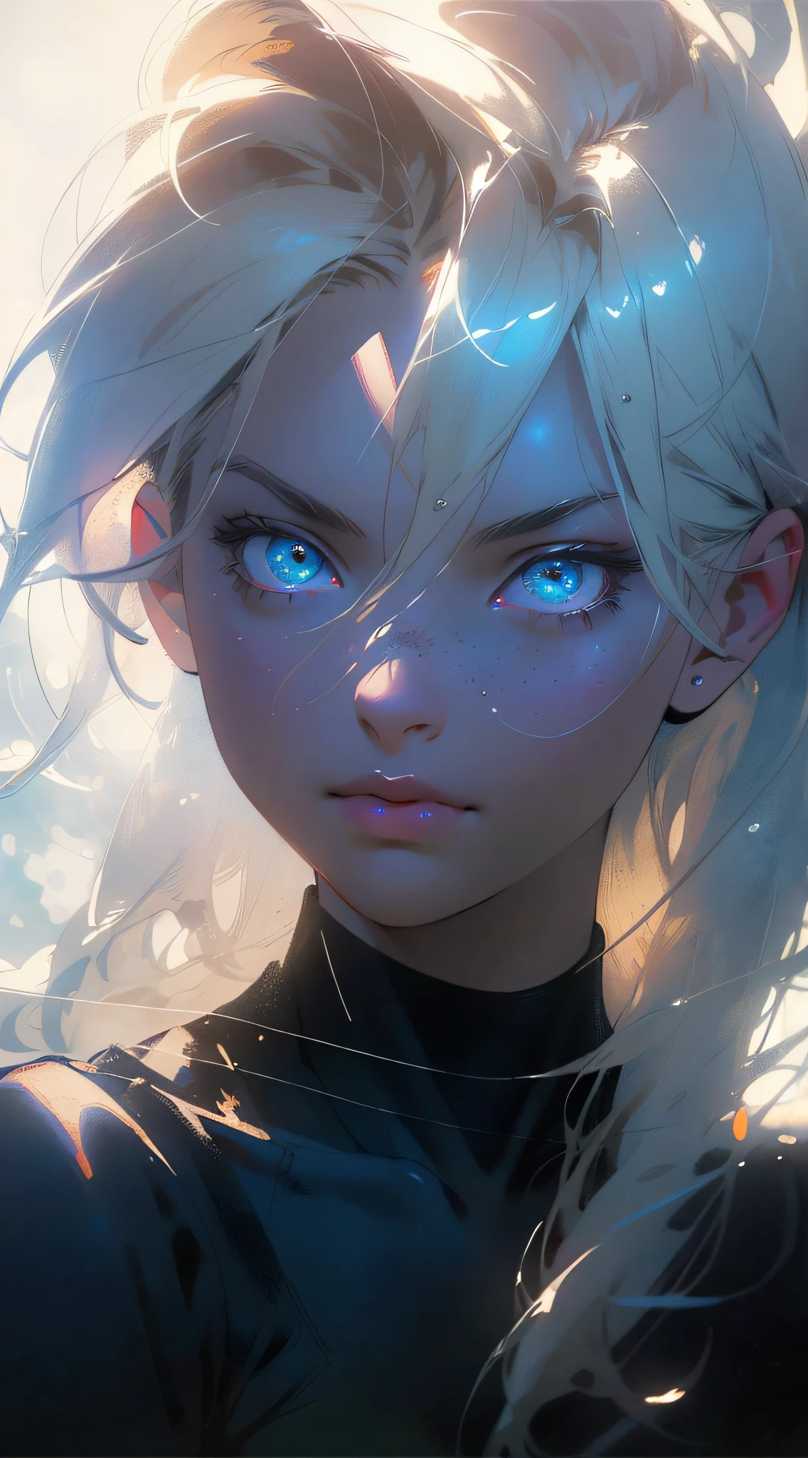 moody lighting, tranquil, calm, glow,masterpiece, best quality,1girl, 
(JinxLol:1.2), (ultra photorealistic:1.3), (masterpiece:1.4), best quality, ((realistic)), high quality, ultra detailed, ((Real picture)), ((realistic skin)), ((realistic face)),(illustration:1.05),  (beautiful:1.05), (beautiful detailed eyes:1.05), (cinematic light:1.1), light blue highlights, full body