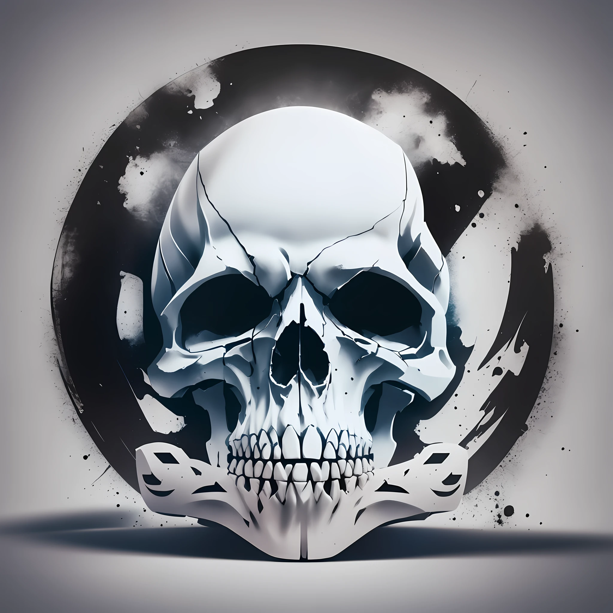 logo, download now, simple, design, inspirational, straight, white background, logo black, skull