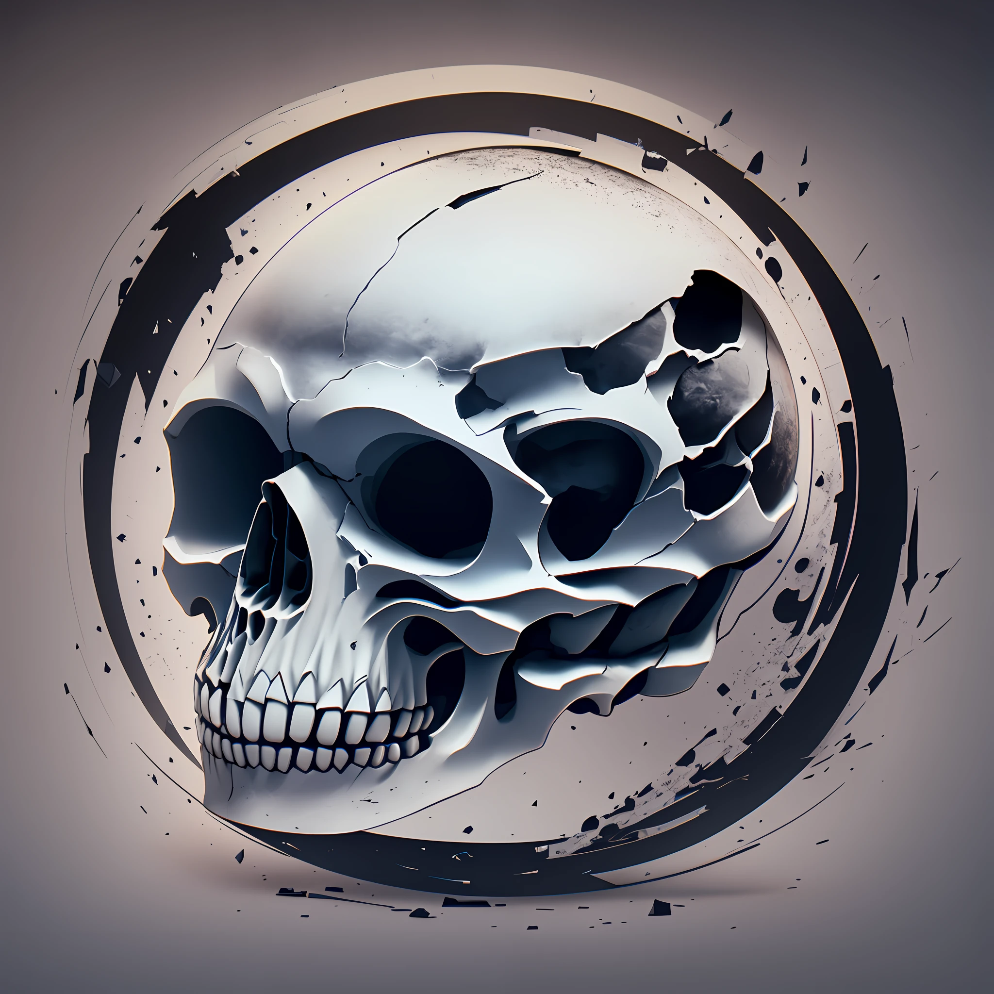 logo, download now, simple, design, inspirational, straight, white background, logo black, skull, 8k, fantastic, spherical