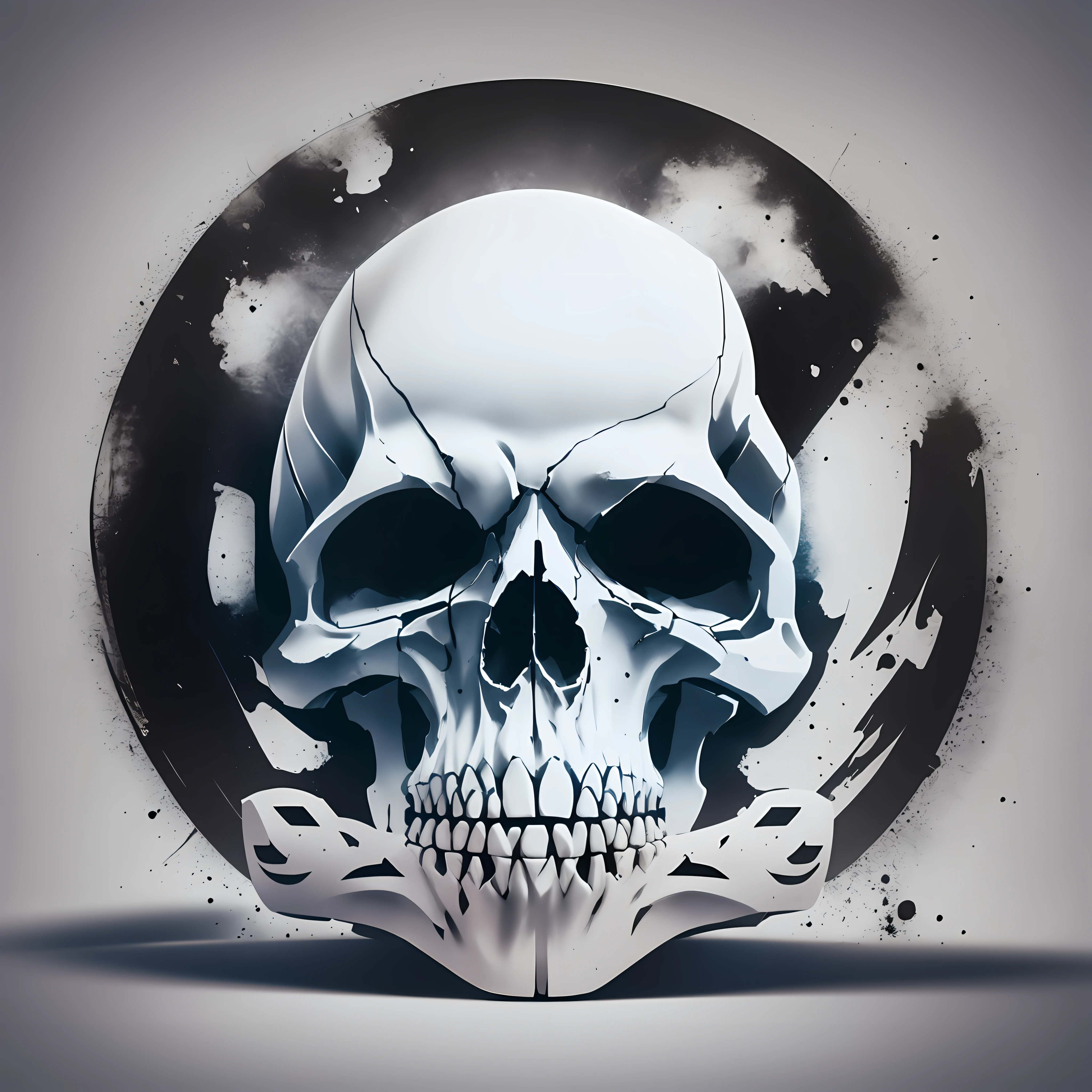 logo, download now, simple, design, inspirational, straight, white background, logo black, skull