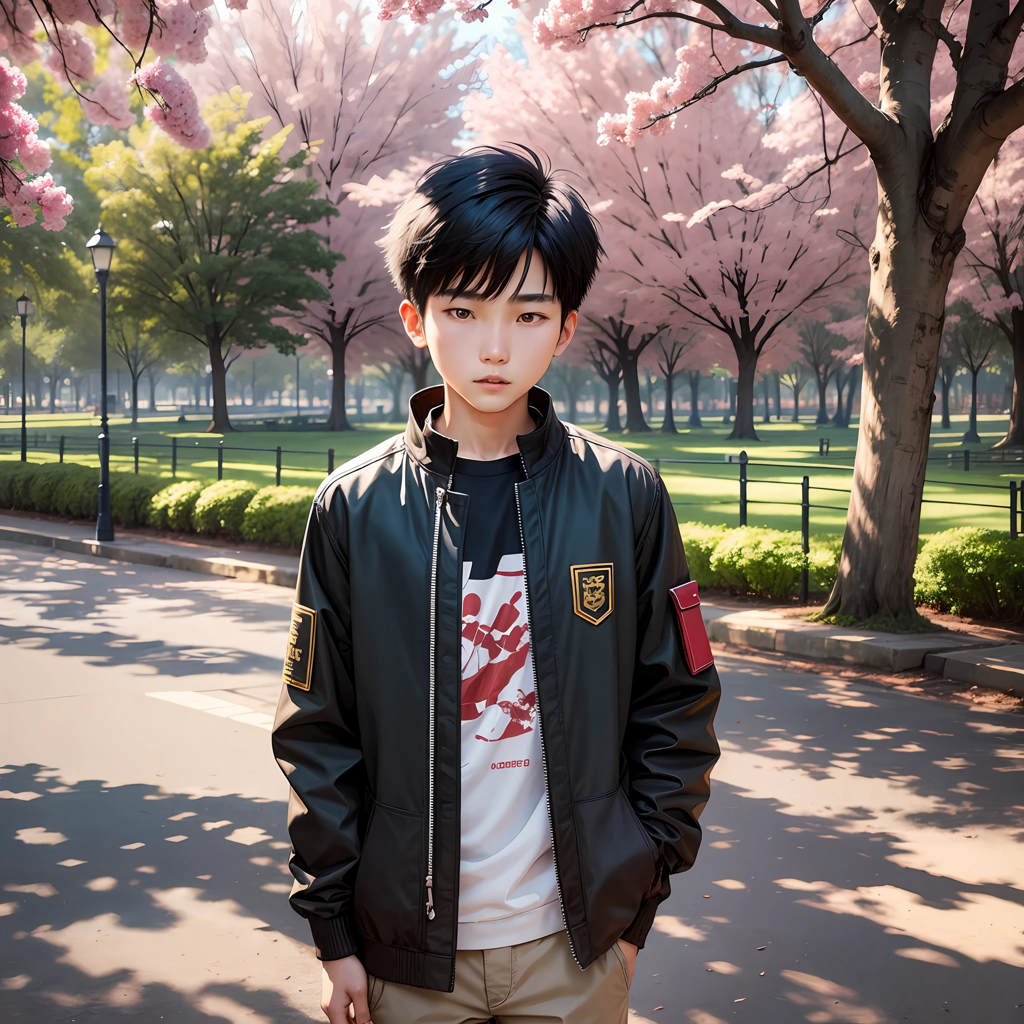 16 years old Chinese boy in the park --auto --s2