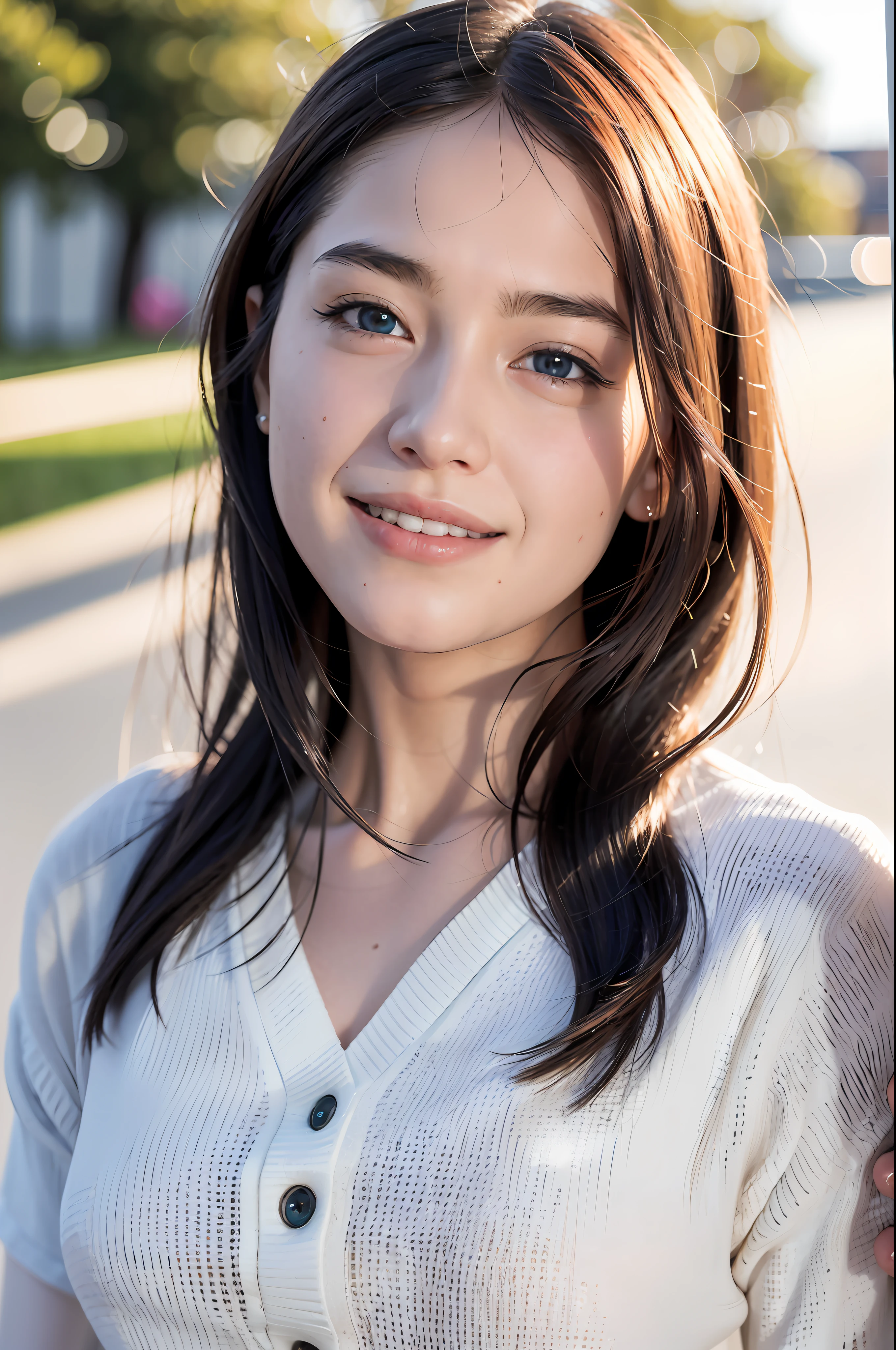 (realistic, photo-realistic:1.37),(8k, RAW photo, best quality, masterpiece:1.2), cute, ultra-detailed,heart-shaped pupils,physically-based rendering, ultra high res, looking at viewer,photorealistic,realistic, solo, photorealistic, best quality,extremely detailed face,extremely detailed eyes and face, beautiful detailed eyes,absurdres, incredibly absurdres,haunting smile,childish looks,Messy hair, floating hair,pureerosface_v1:0.2, face close-up