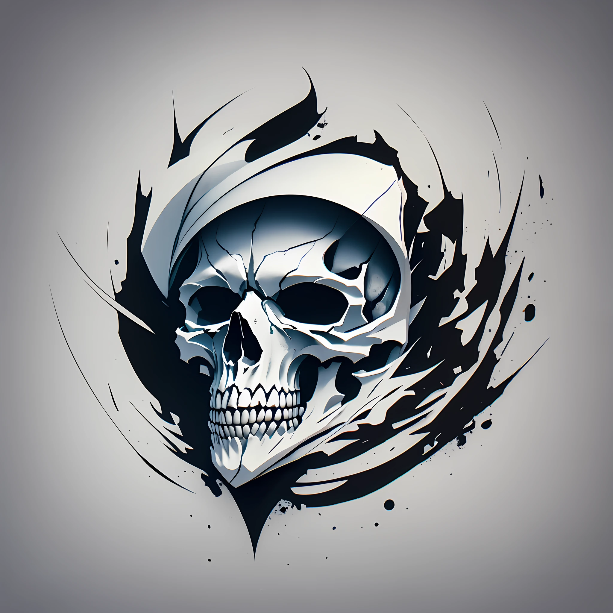 logo, download now, simple, design, inspirational, straight, white background, logo black, skull