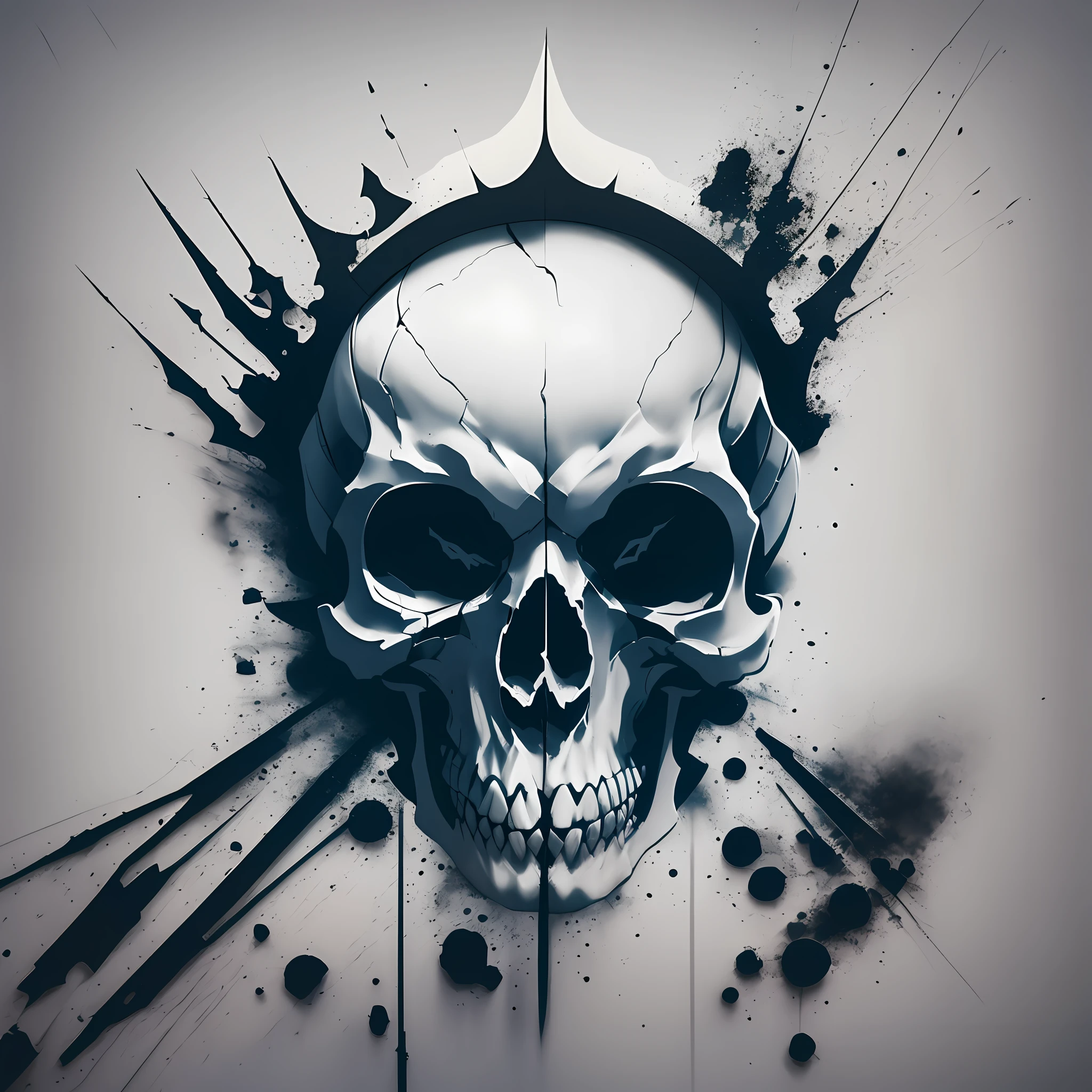 logo, now downloading, simple, design, inspirational, straight, white background, logo black, skull, powerful