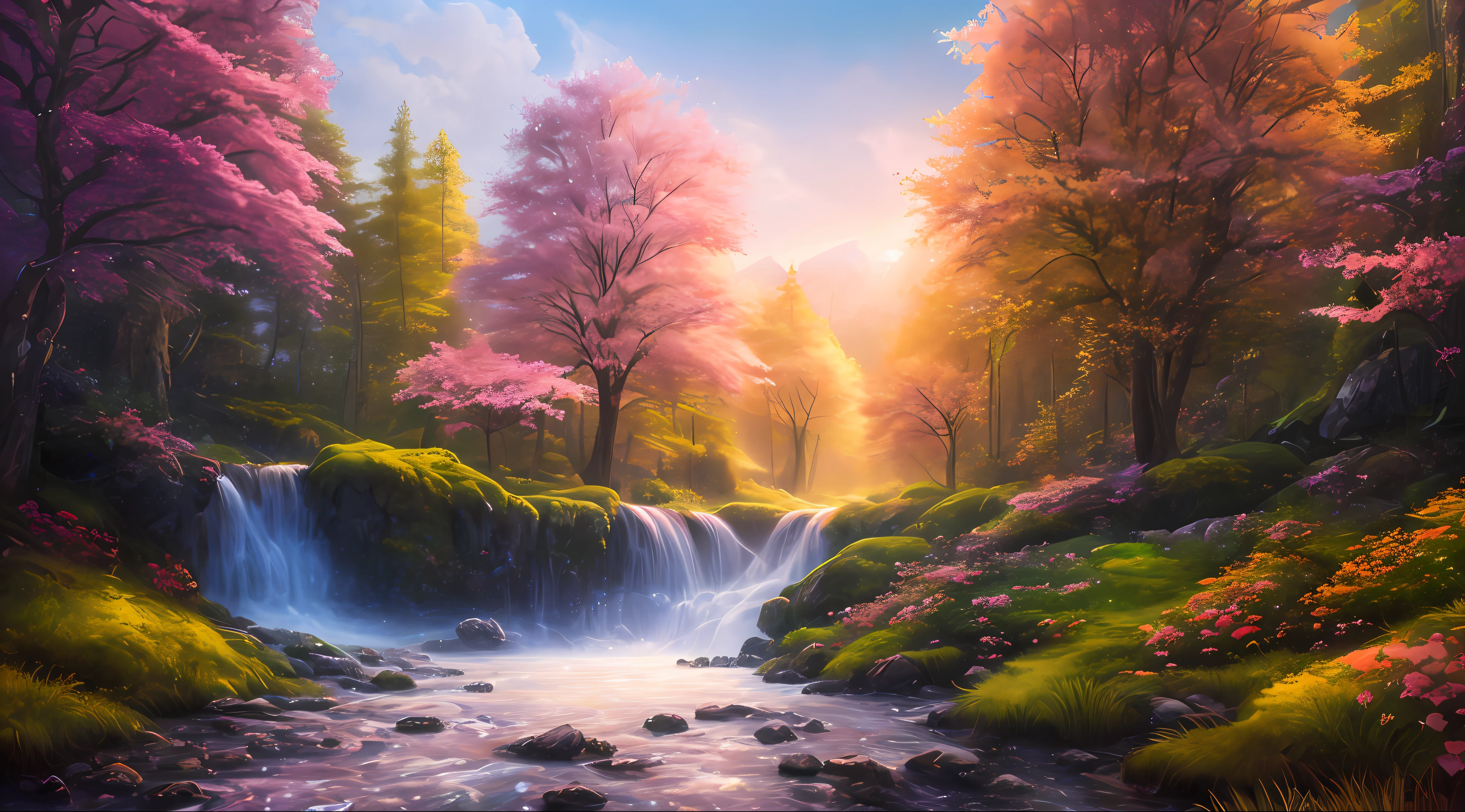 masterpiece, best quality, high quality,extremely detailed CG unity 8k wallpaper, An enchanting and dreamy scene of a fantasy forest, with towering trees, glowing mushrooms, and hidden fairy glens, creating a sense of mystique and enchantment, artstation, digital illustration, intricate, trending, pastel colors, oil paiting, award winning photography, Bokeh, Depth of Field, HDR, bloom, Chromatic Aberration ,Photorealistic,extremely detailed, trending on artstation, trending on CGsociety, Intricate, High Detail, dramatic, art by midjourney