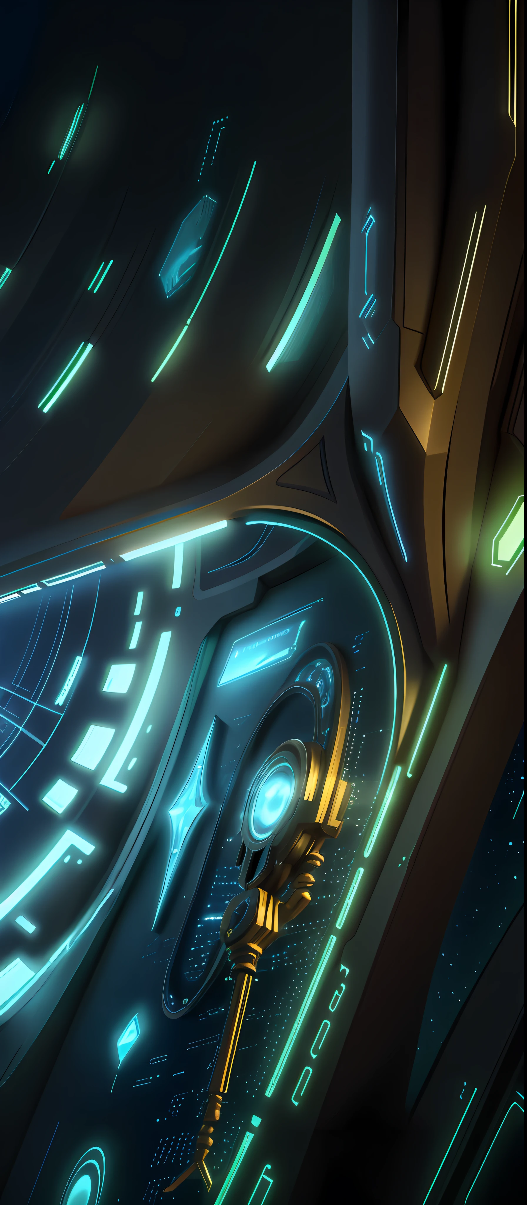 Cell phone, ProtossAI, no man, tech, close-up, sci-fi scenes