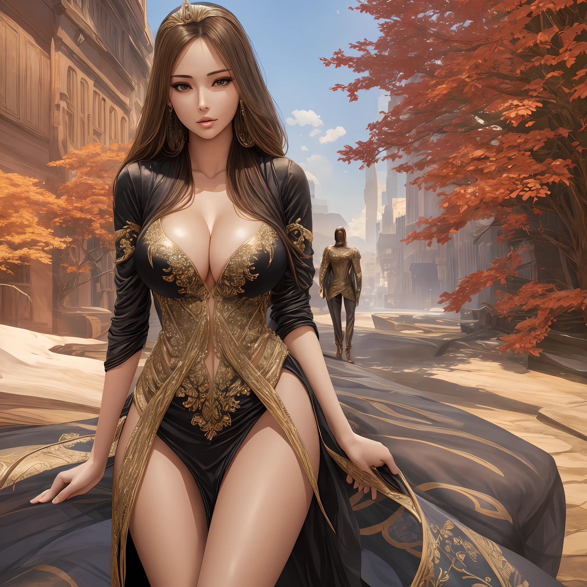 Tall, beautiful, hot, super realistic and well detailed woman