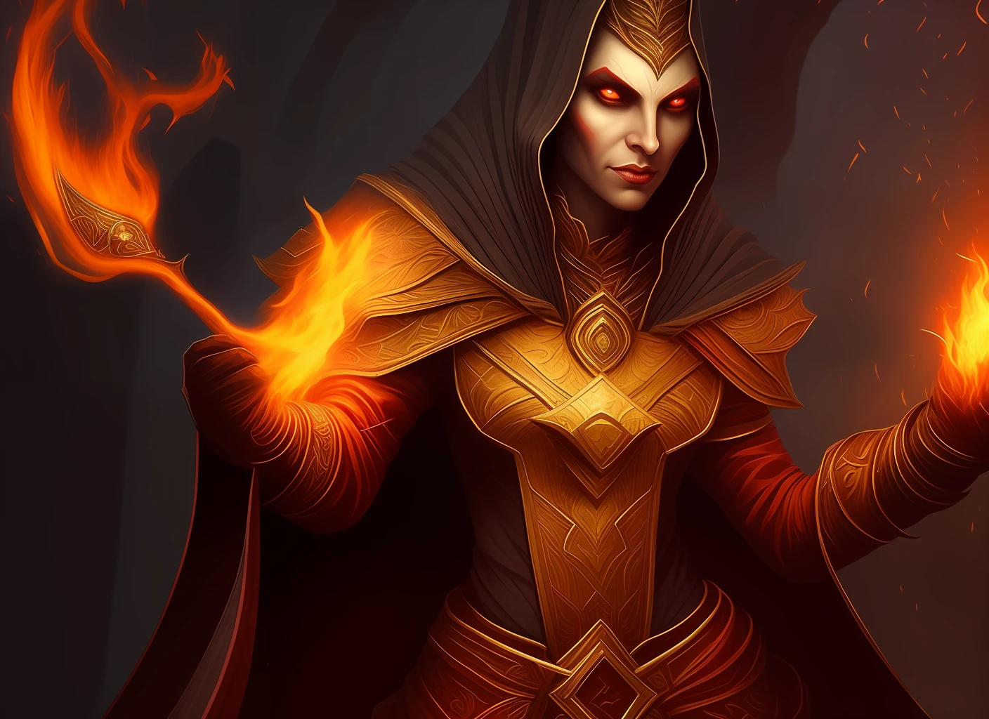 The Pyromante Dunmer is a fiery sorcerer who masters the flames and excels in the use of the magic of destruction, specializing in fire. As a Dunmer, a dark elf from Morrowind, you inherit your people's natural affinity for fire and use that passion in combat to incinerate your enemies.
