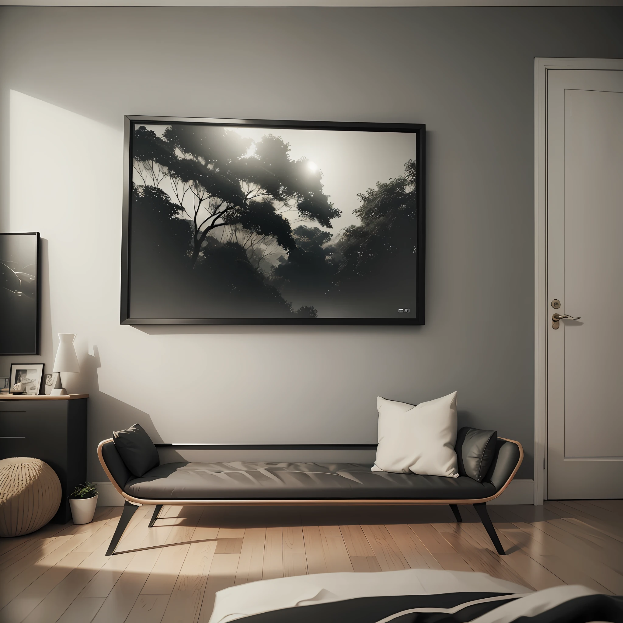 big picture with black frame in studio room --auto --s2