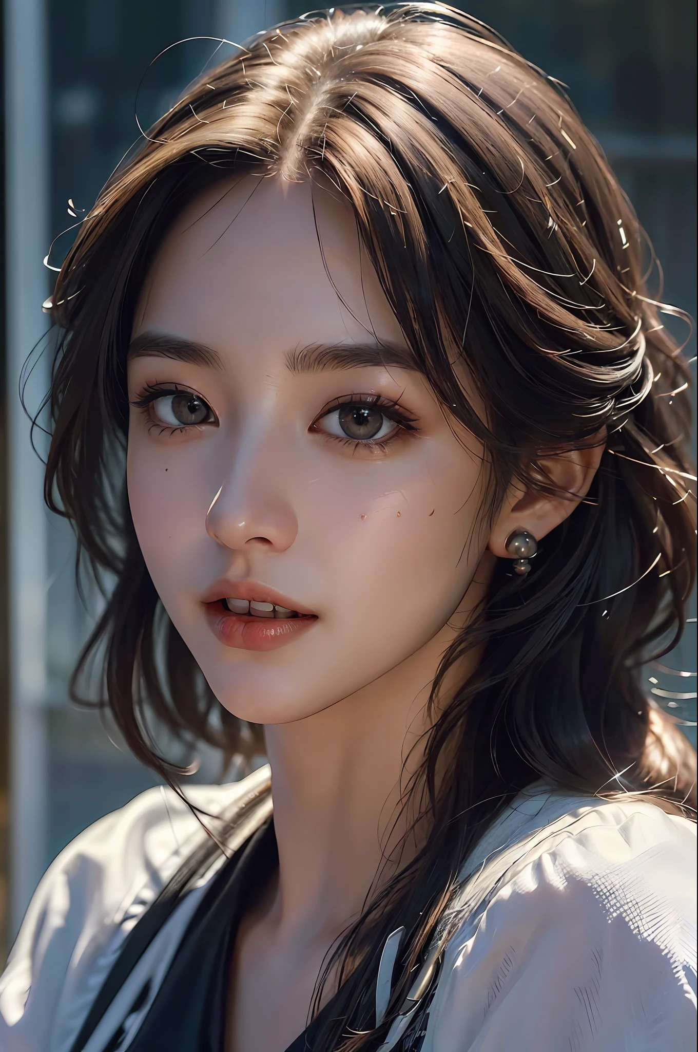 (masterpiece, best quality, beautiful quality, photorealistic, looking at viewer, detailed lighting, extremely detailed skin, extremely detailed hair, extremely detailed teeth, shadows, 8k:1.2), (a picture of a woman, 1girl:1.2),
