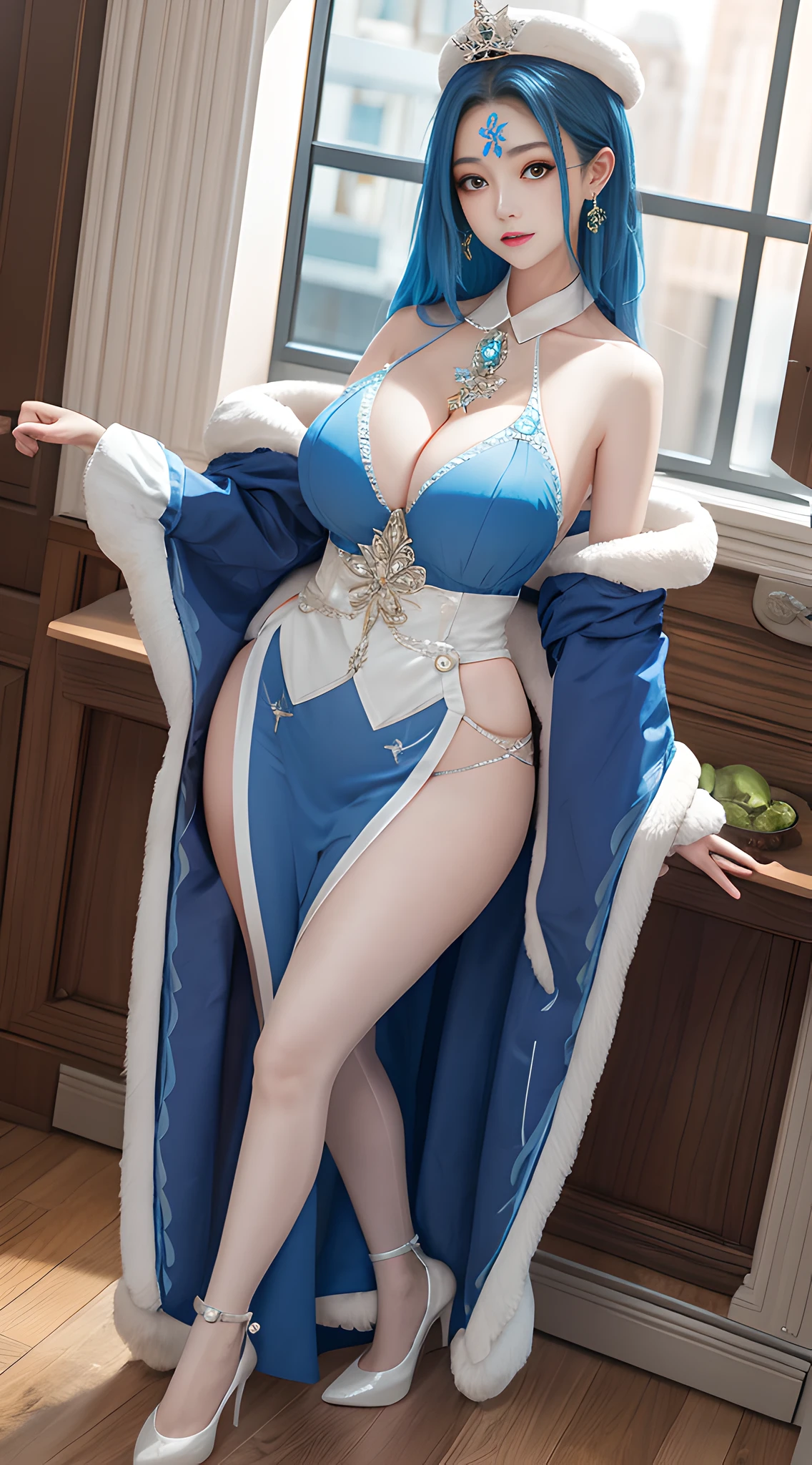 (Masterpiece, best quality, rich detail, realism: 1.3), (ulzzang-6500-v1.1:0.7), 1girl, full body, (hips, big breasts, sexy, beautiful, perfect body: 1.3)