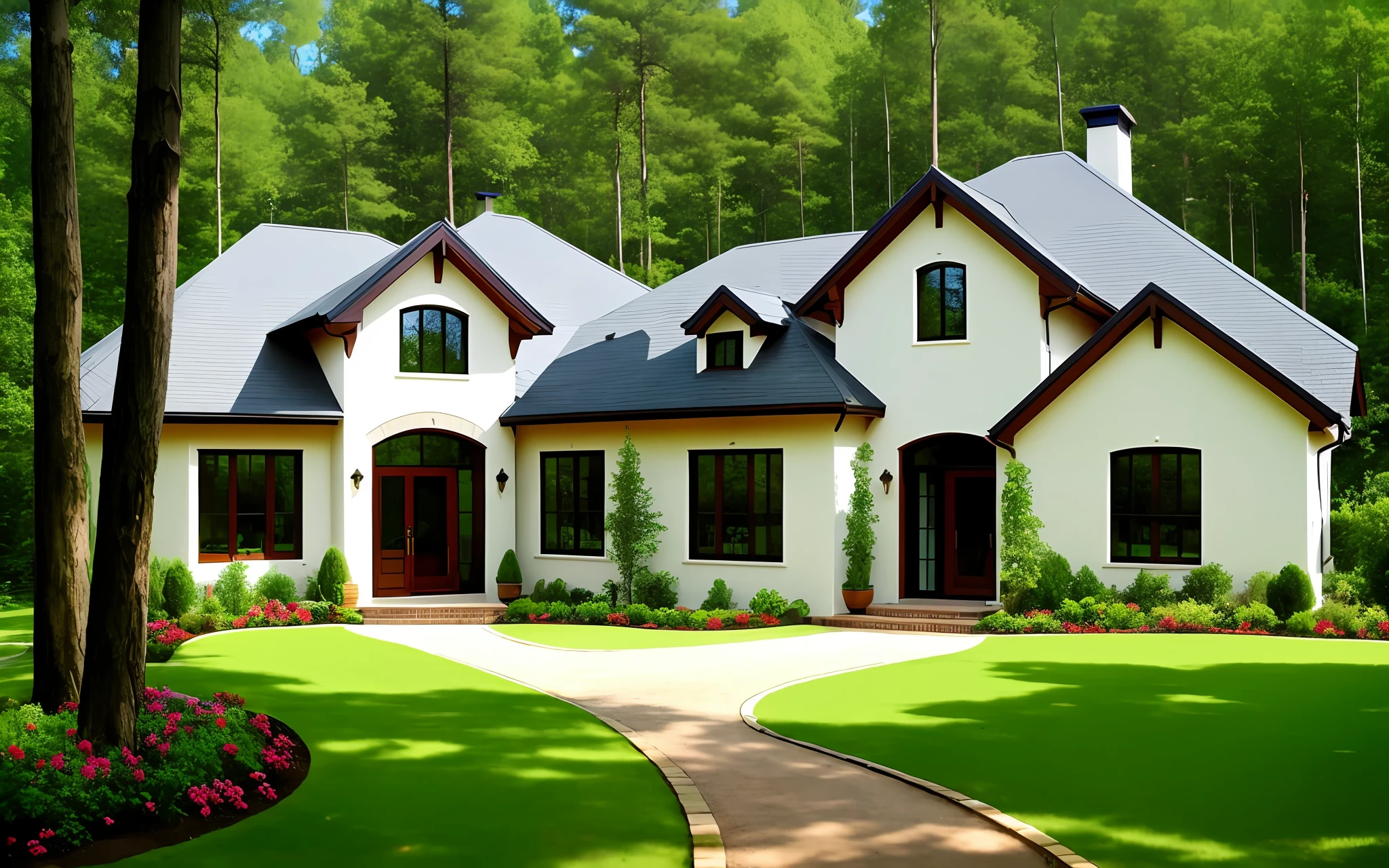European Style Nature Beautiful House Forest
