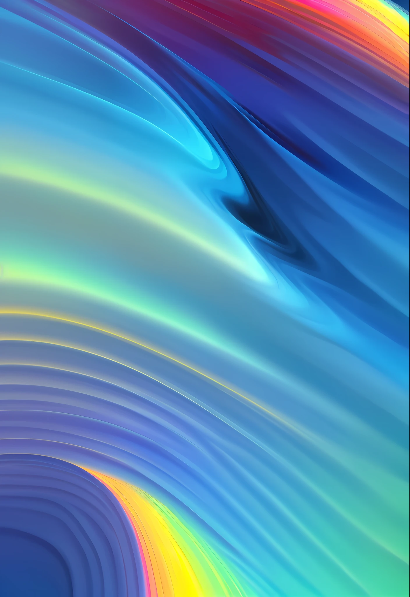 mobile wallpaper, pure color block, blue, dark blue, aurora, natural geometry, gradient, (fluid), contour of airflow, aerodynamics, high quality, rounded,