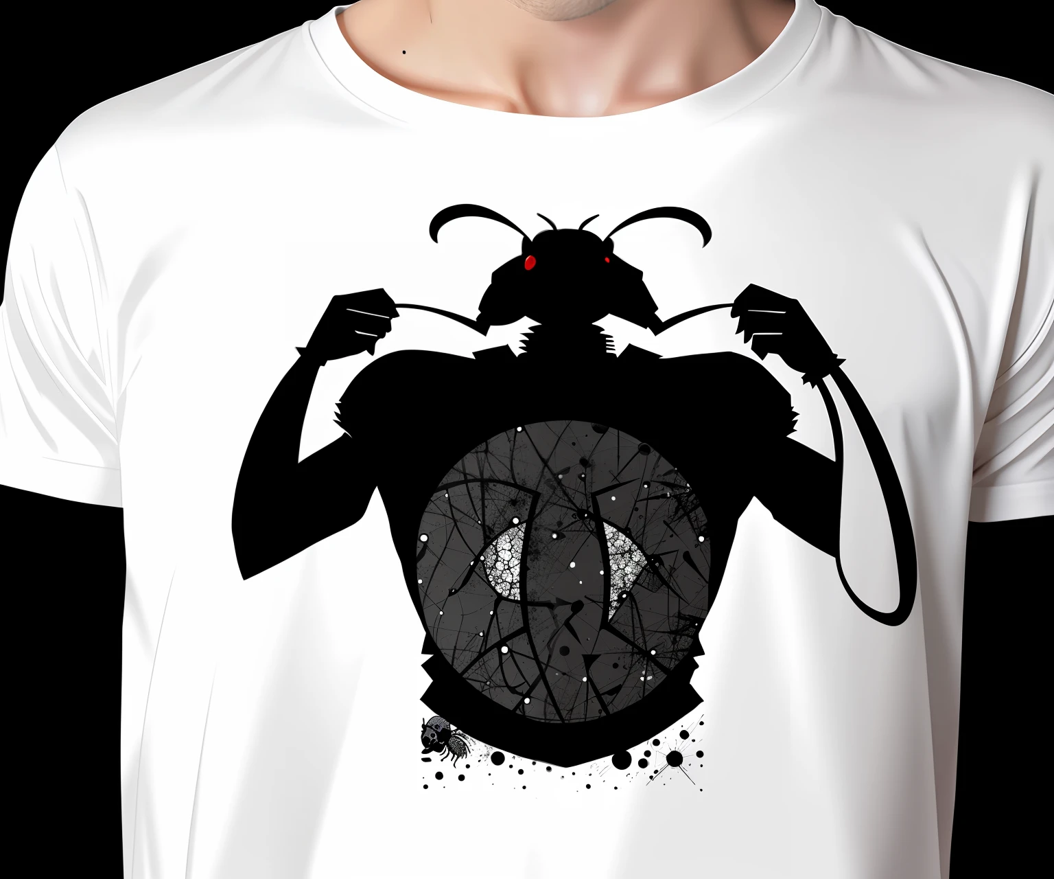 Create a shirt print over an atomic ant