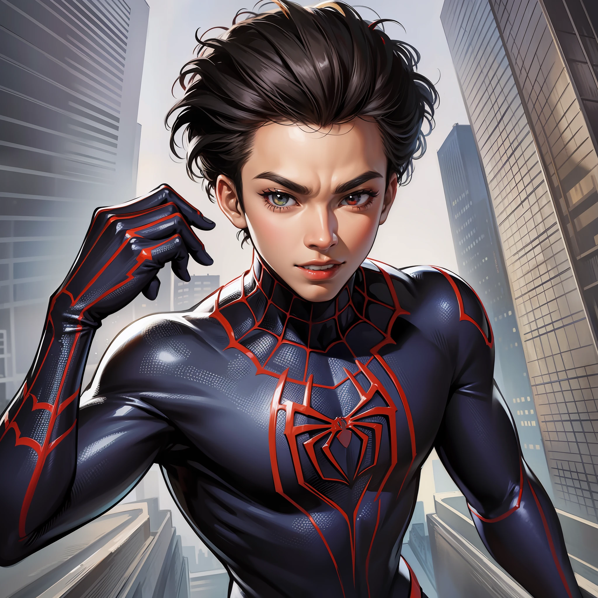 Miles Morales Spider-Man Caricature Style --auto --s2